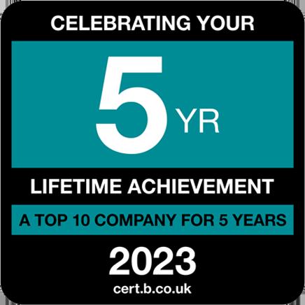 5 Year Lifetime Achievement Award 5 Year Lifetime Achievement Award