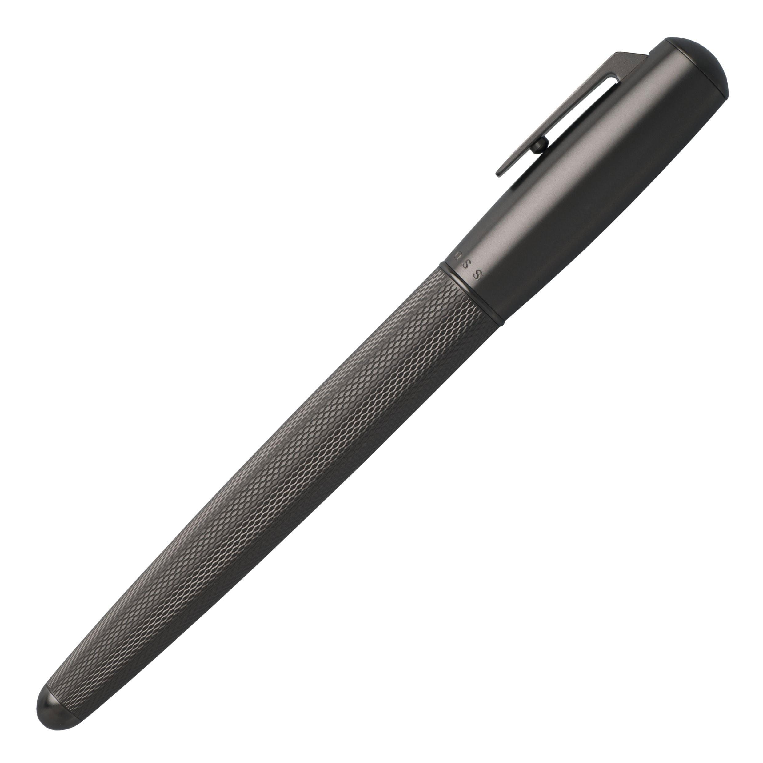 BOSS Pure Dark Chrome Rollerball Pen | 0117223 | Beaverbrooks the Jewellers