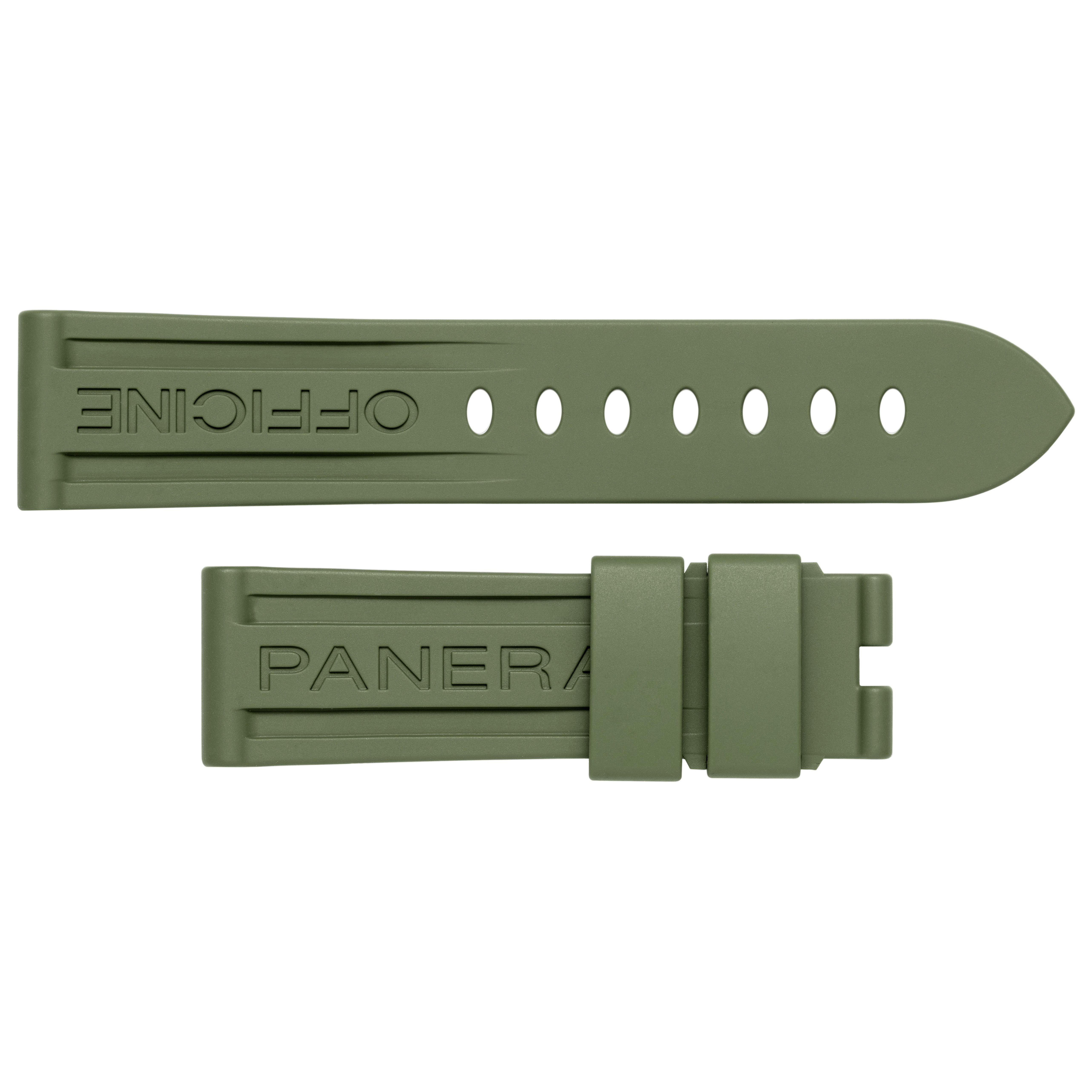 Panerai 22mm Green Rubber Watch Strap 0144194 Beaverbrooks the Jewellers