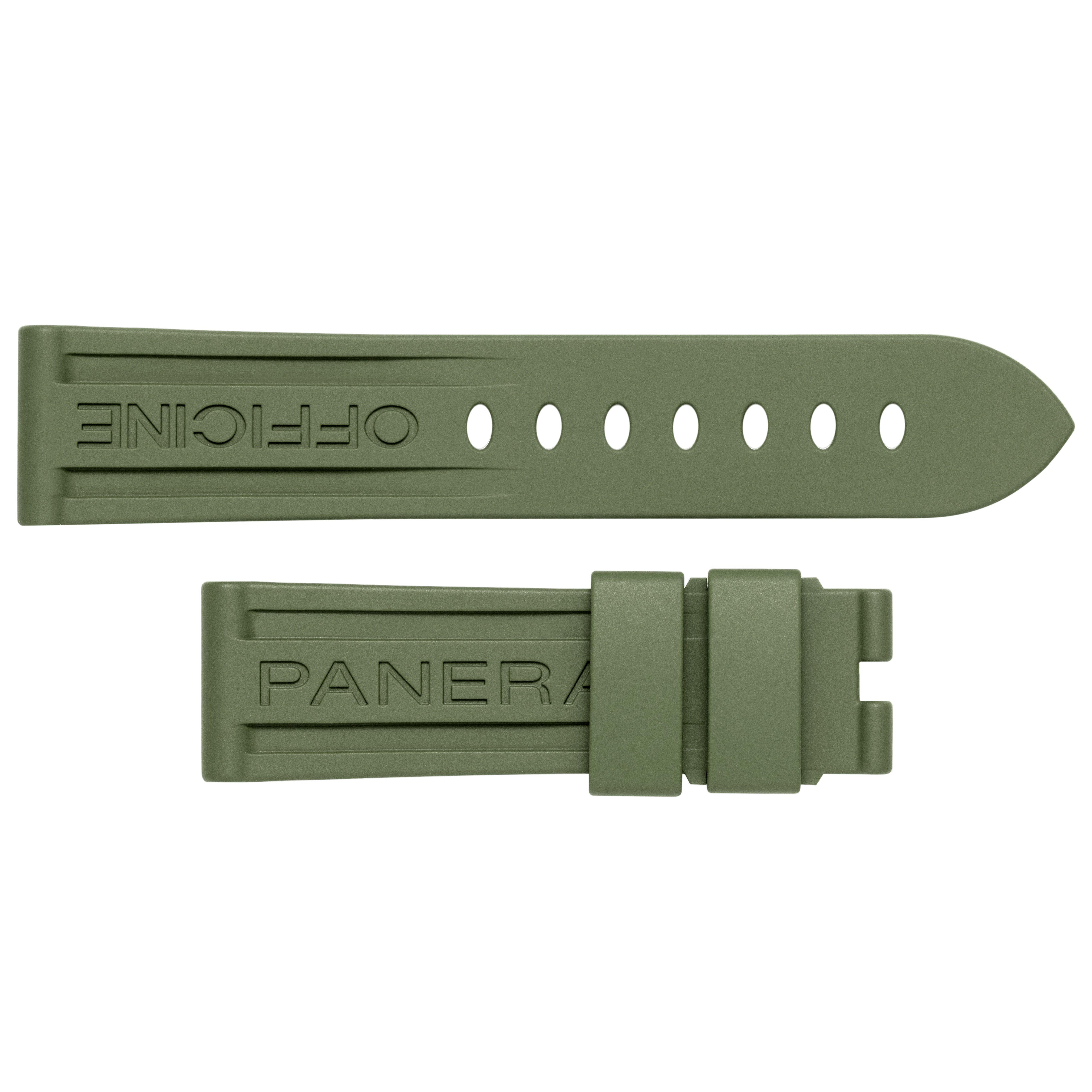 Panerai 24mm Green Rubber Watch Strap | 0144196 | Beaverbrooks