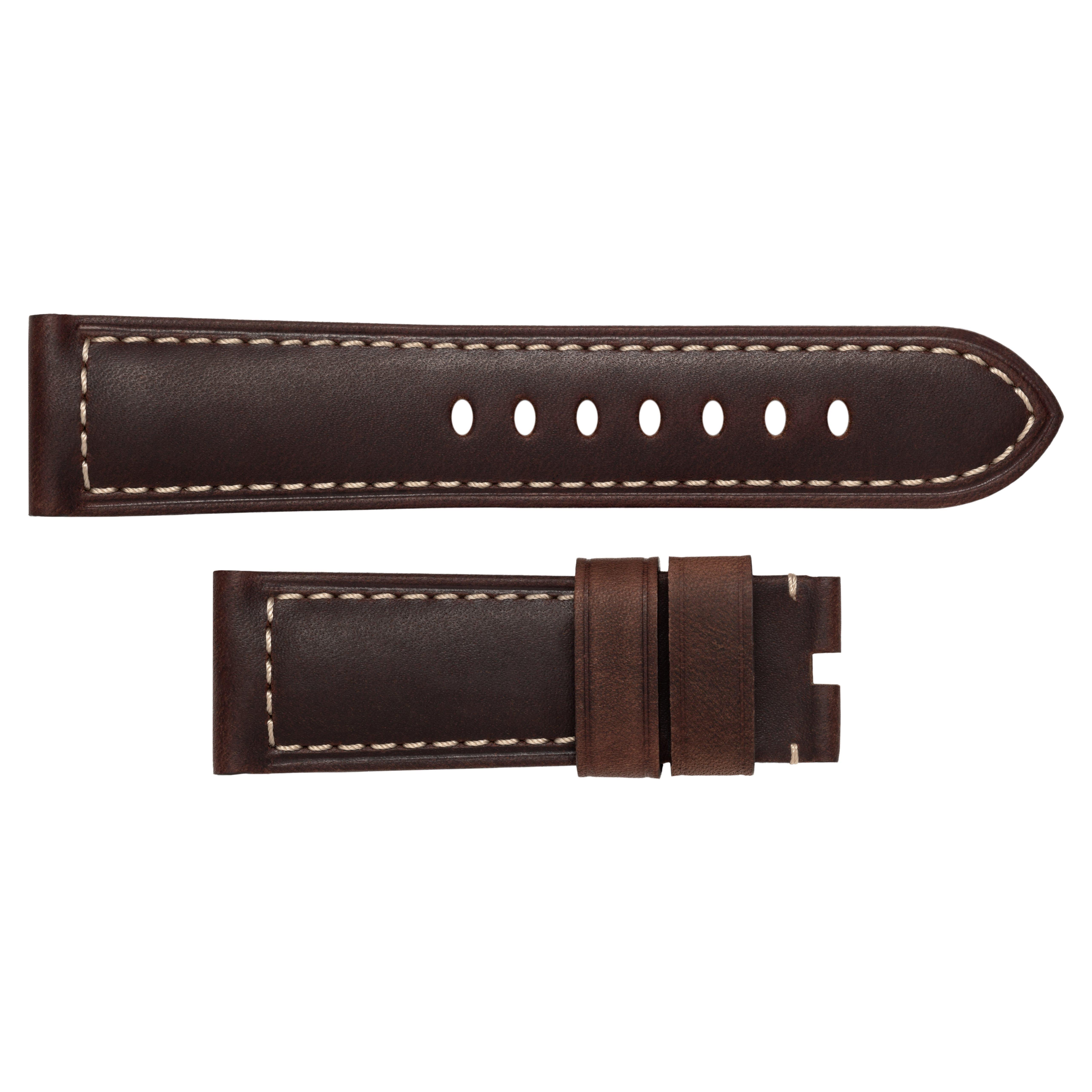 Panerai 24mm Dark Brown Leather Watch Strap, Size 44mm