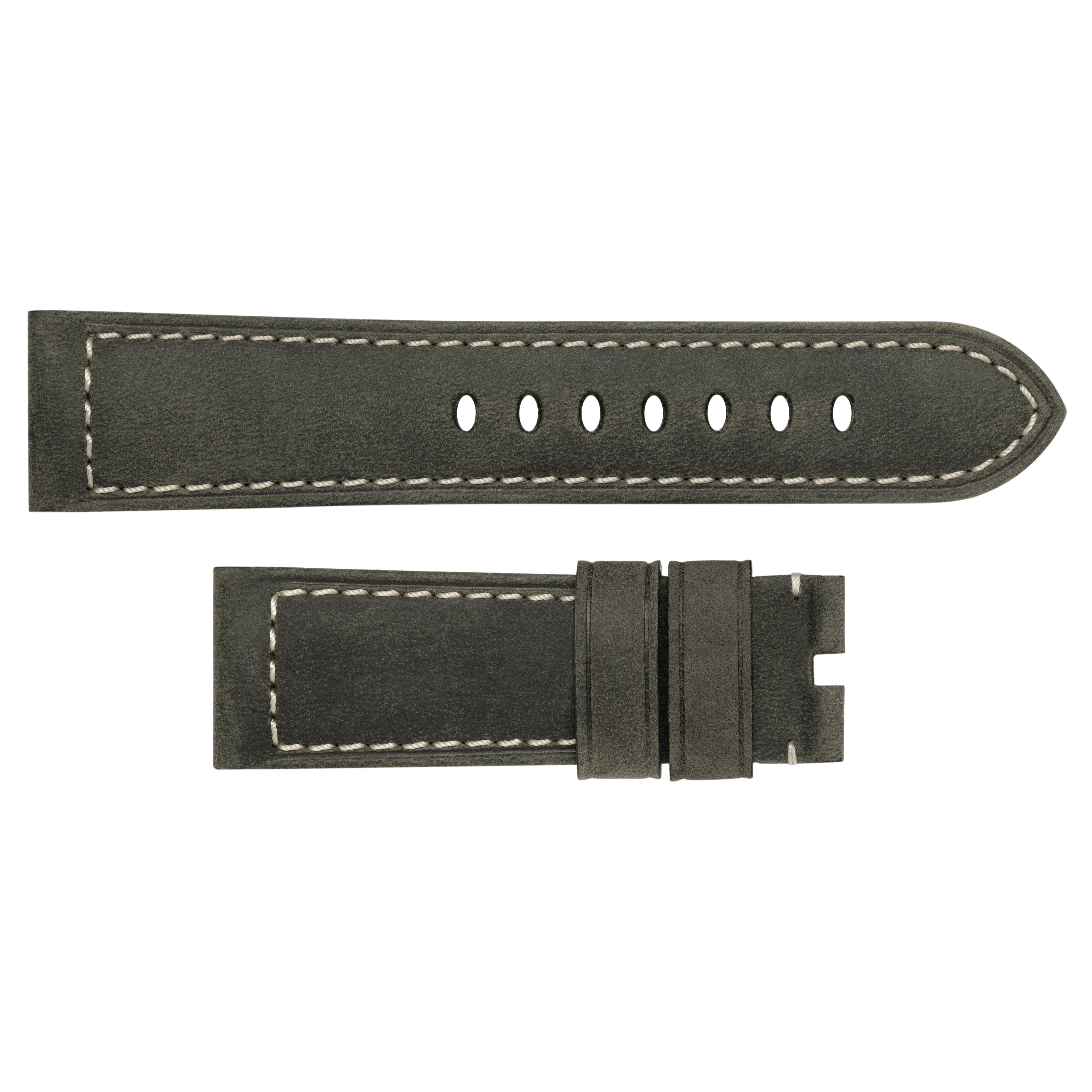 Panerai 24mm Black Leather Watch Strap, Size mm