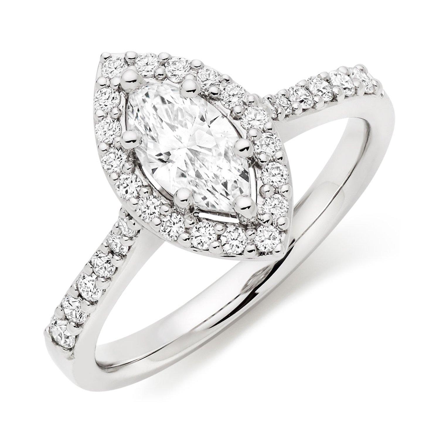 Marquise cut deals halo engagement ring