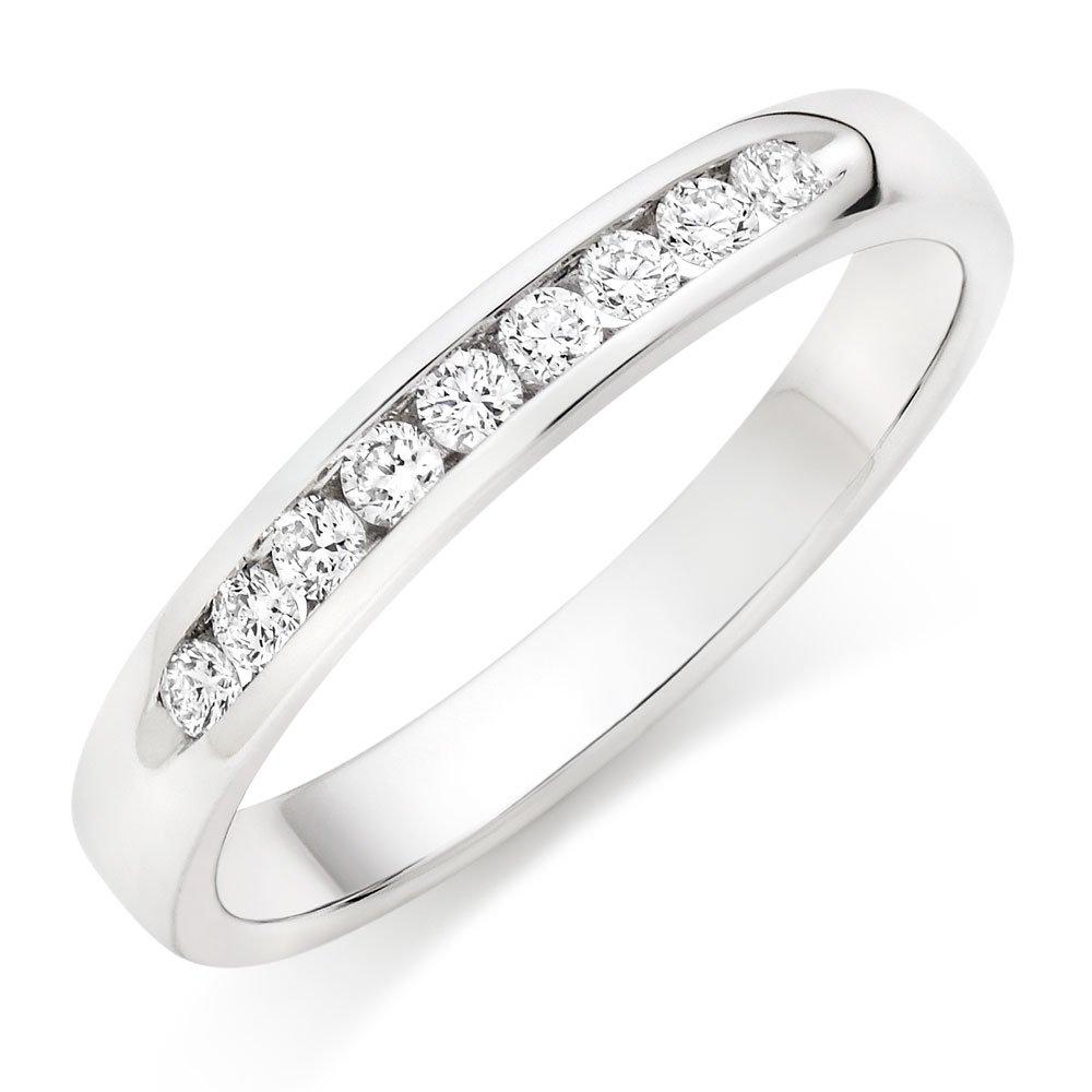 9ct White Gold Diamond Half Eternity Ring