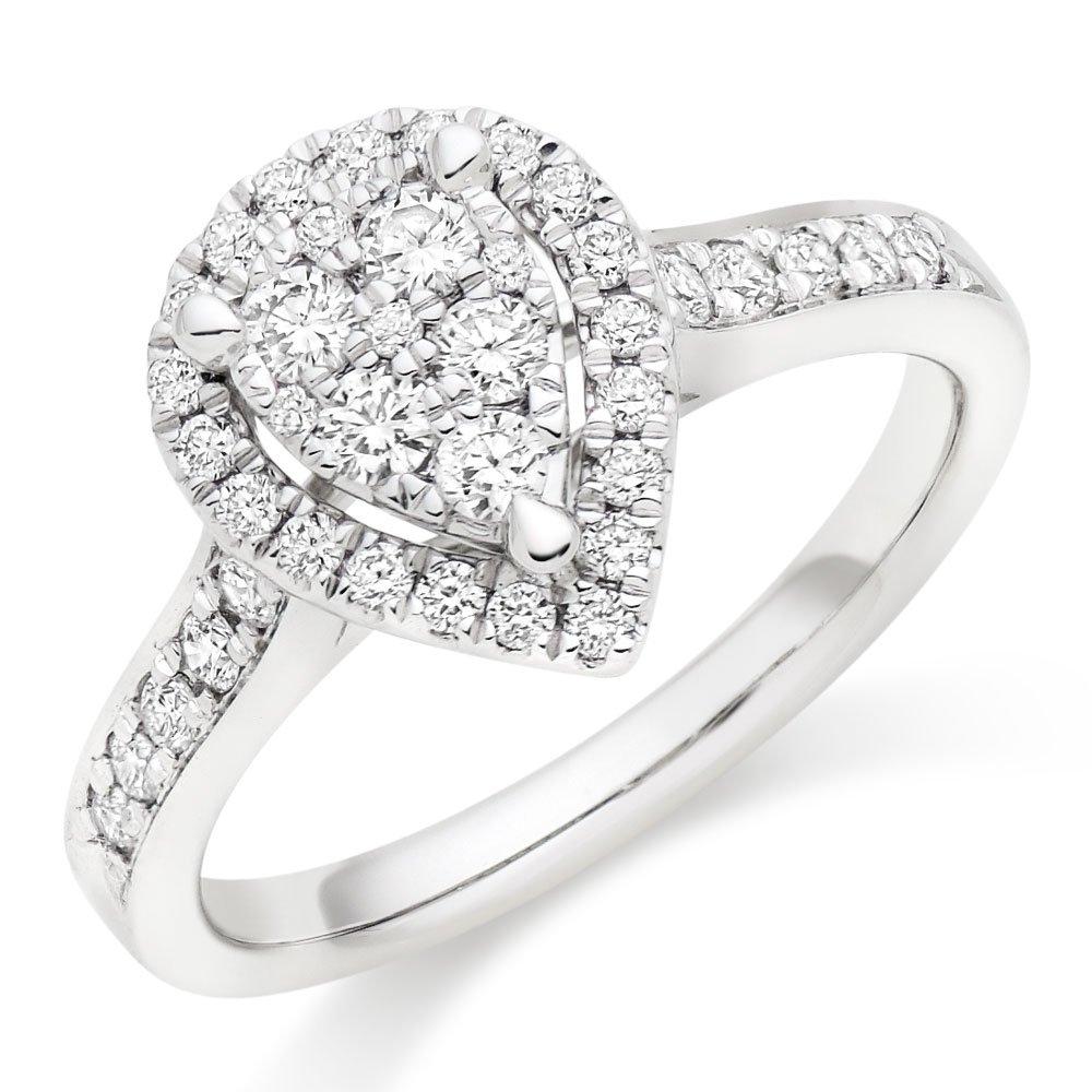 Pear cluster hot sale diamond ring