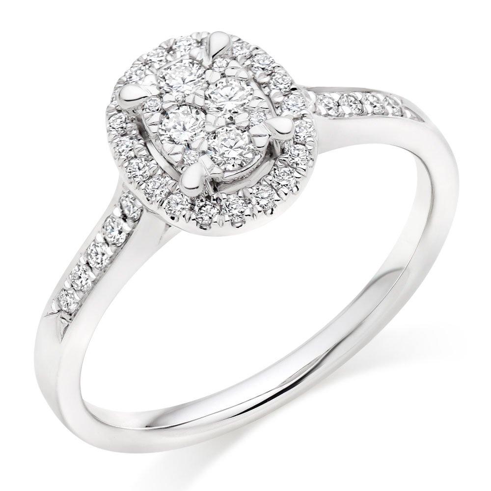 Diamond cluster halo engagement on sale rings