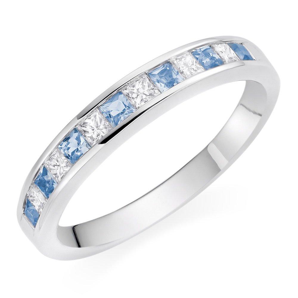 White gold store aquamarine eternity ring