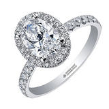 Maple Leaf Diamonds 18ct White Gold Oval Halo Diamond Halo Ring