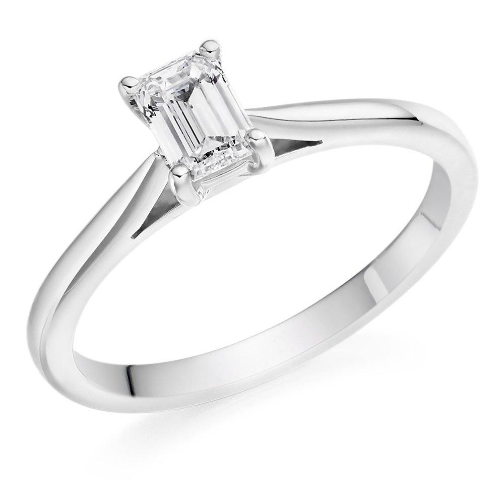 Platinum emerald cut deals ring