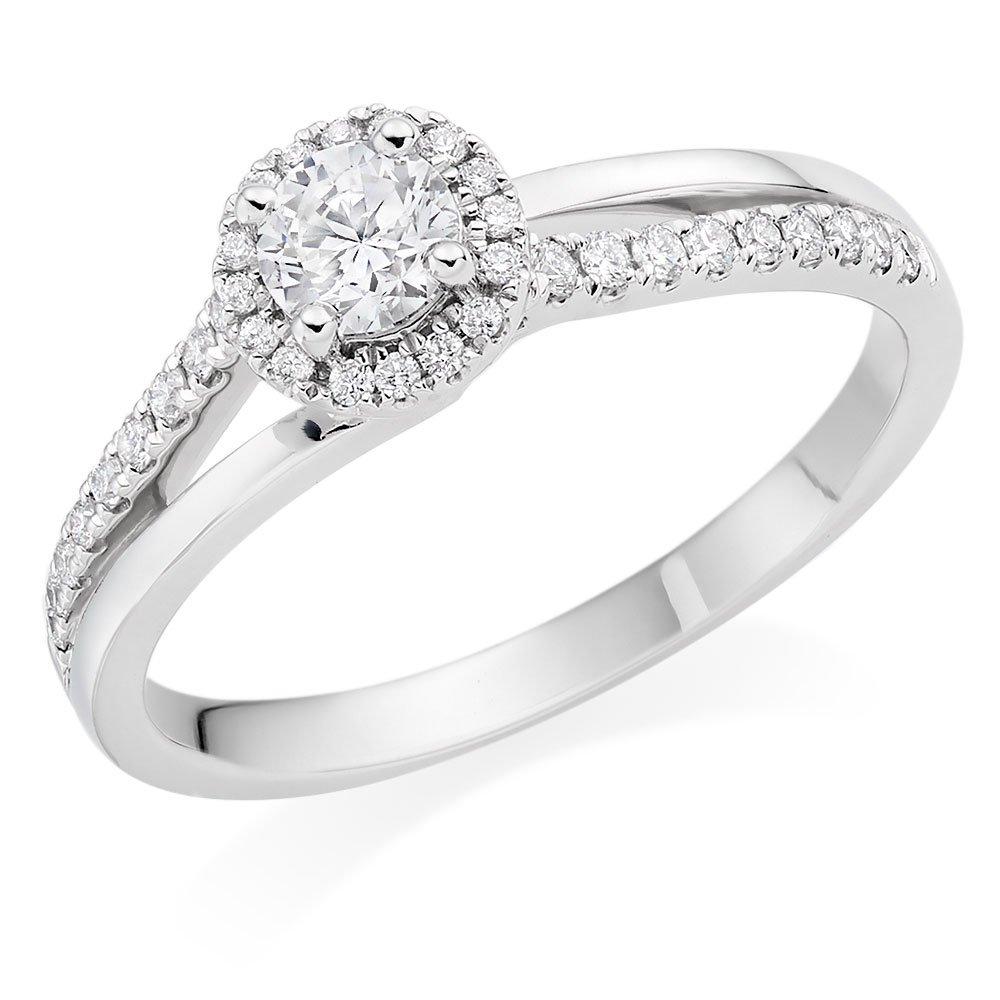 Platinum Diamond Halo Ring | 0111322 | Beaverbrooks the Jewellers