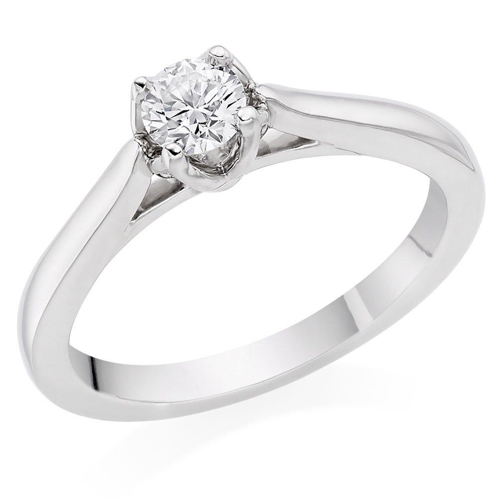 18ct White Gold Diamond Halo Ring | 0008093 | Beaverbrooks the Jewellers