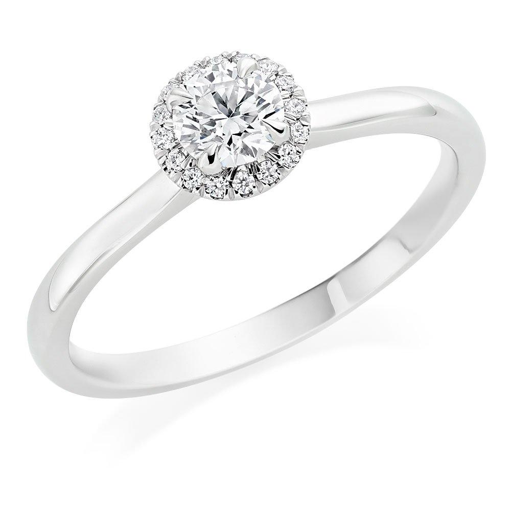 Hearts On Fire Women's Juliette Platinum Diamond Halo Ring, Size: R