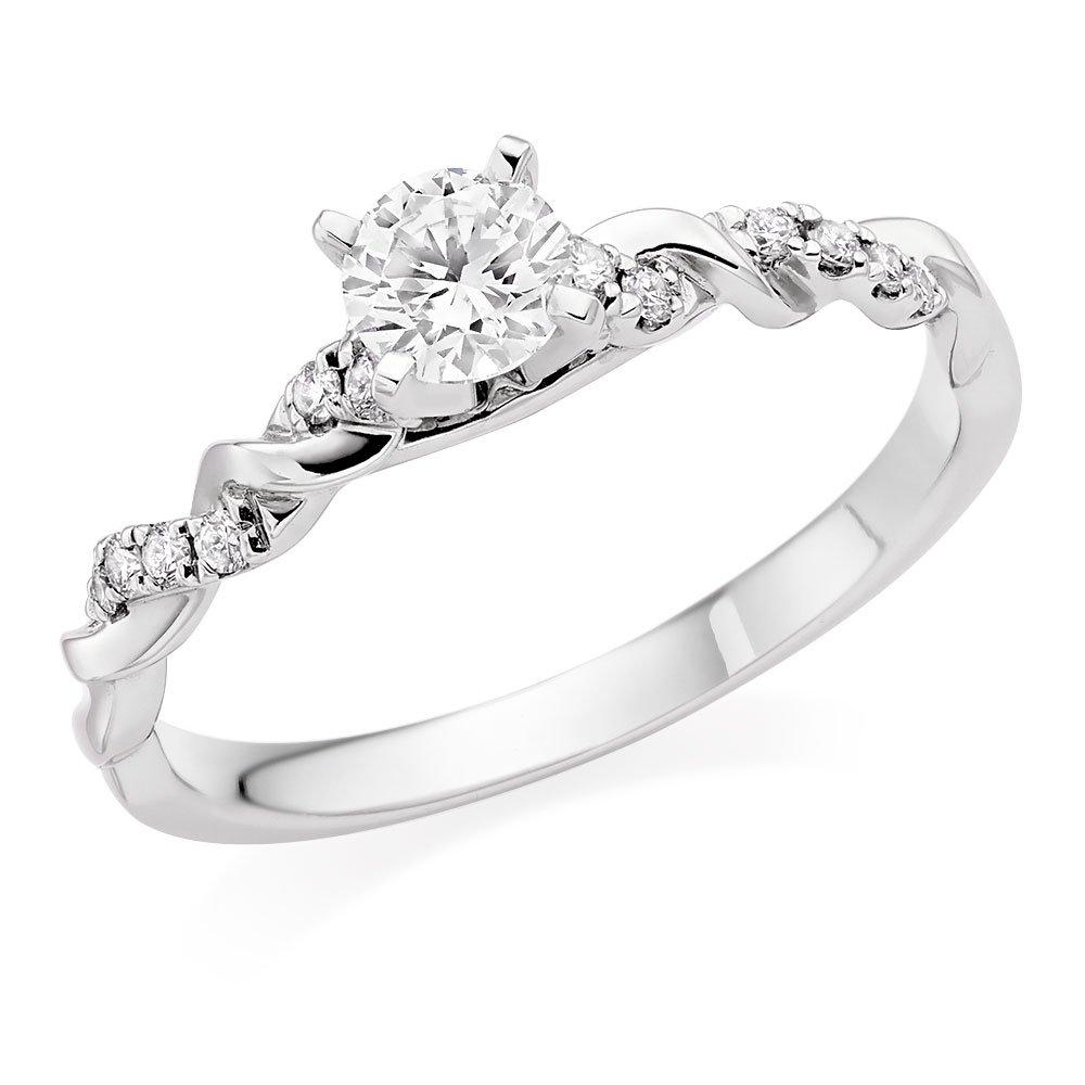 Entwine 18ct White Gold Diamond Solitaire Ring | 0114595 | Beaverbrooks ...