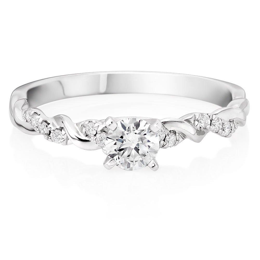 Entwine 18ct White Gold Diamond Solitaire Ring | 0114595 | Beaverbrooks ...