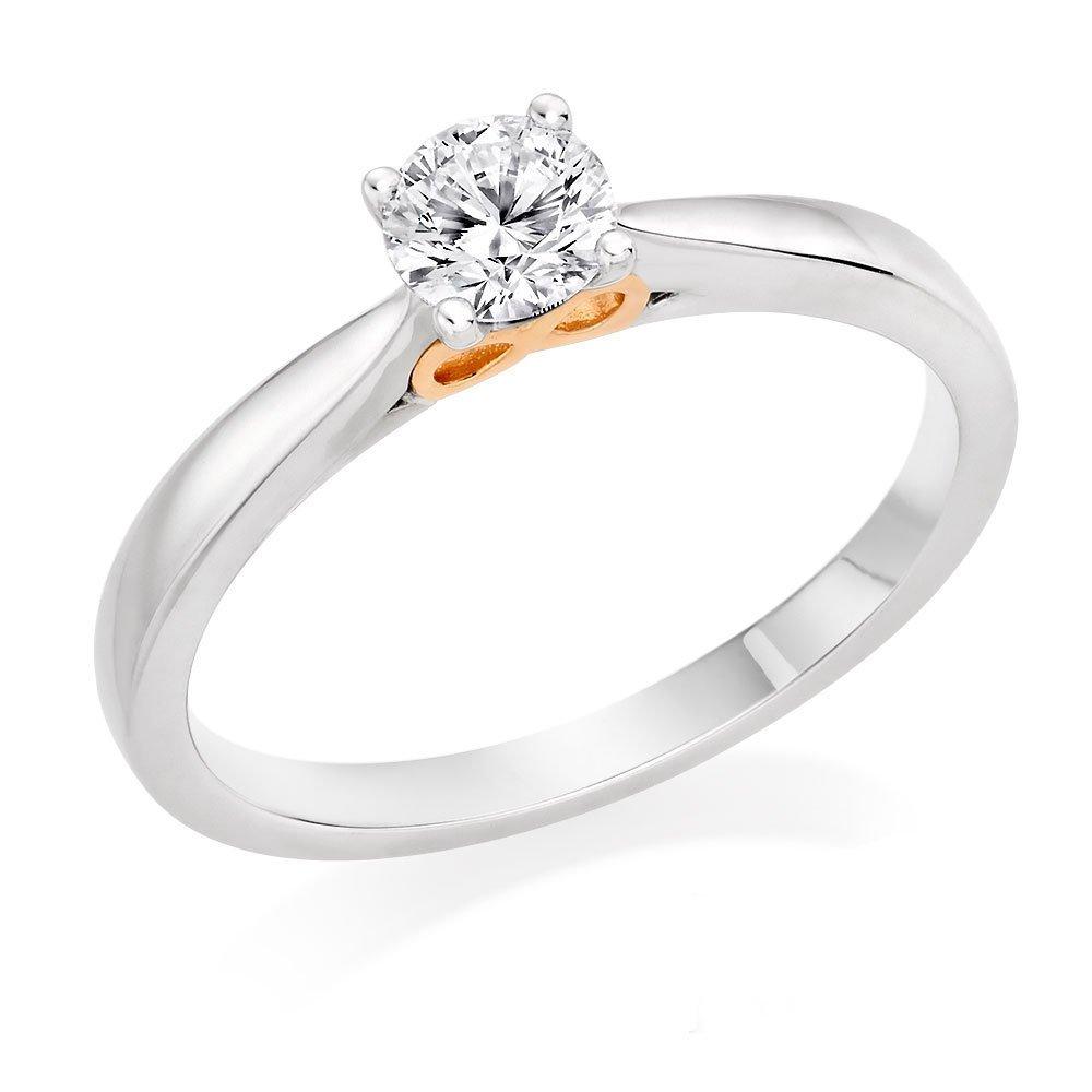 Beyond Brilliance 18ct White Gold and Rose Gold Diamond Solitaire Ring