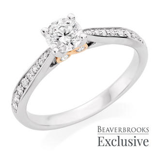 Beyond Brilliance 18ct White Gold and Rose Gold Diamond Solitaire Ring