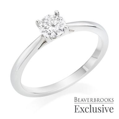 Beaverbrooks 18ct White gold ring 0.30 Carat Diamond Cluster Ring Size M 