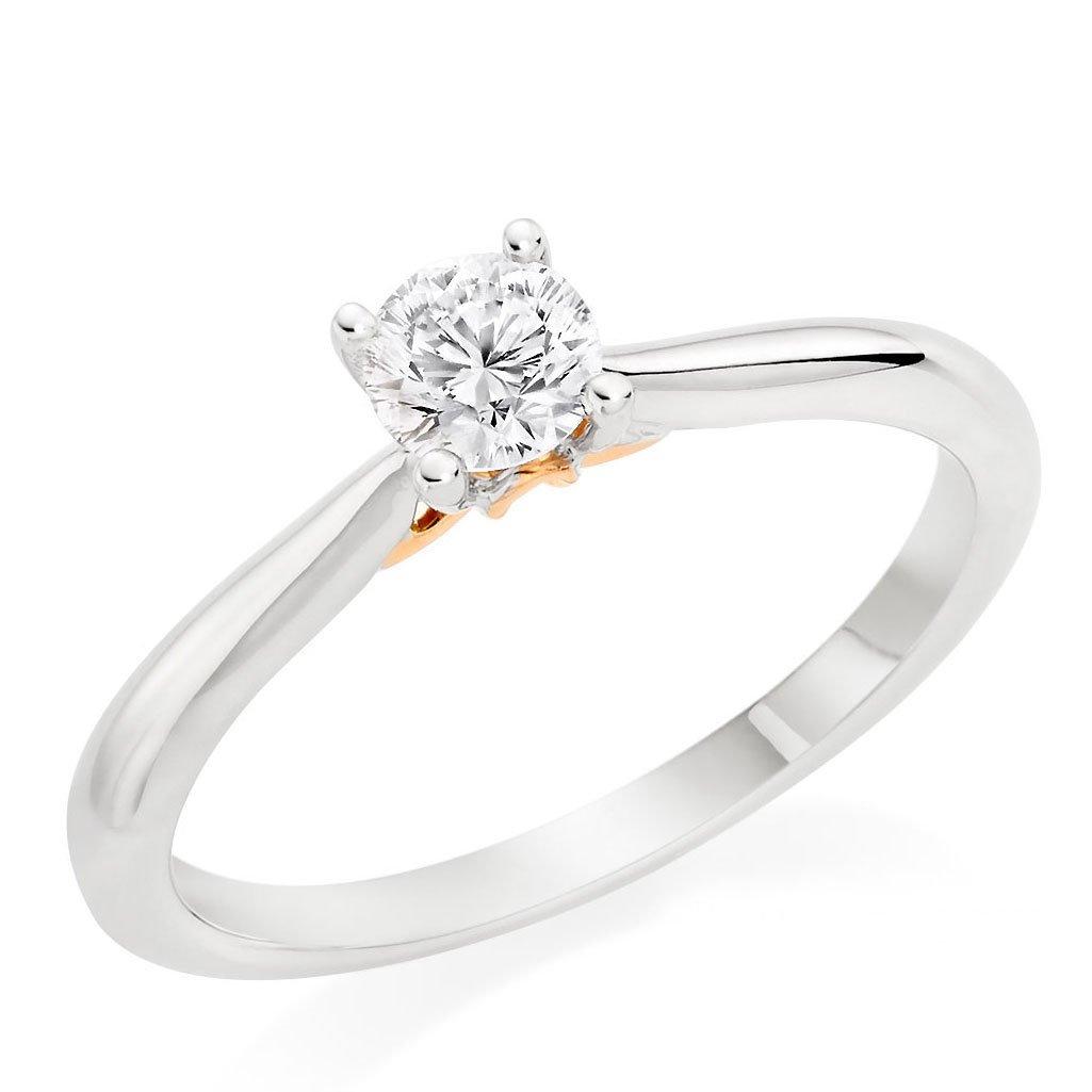 Beyond Brilliance 18ct White Gold and Rose Gold Diamond Solitaire Ring