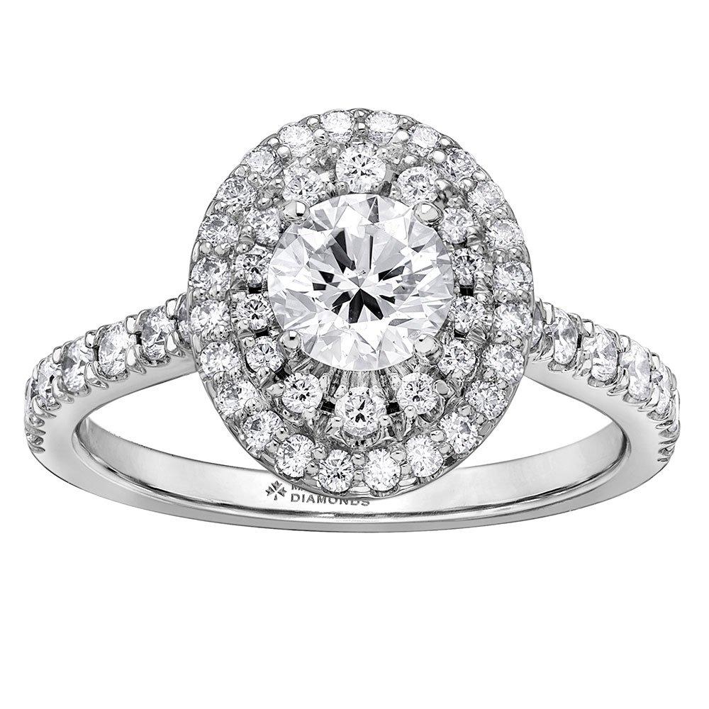 Maple Leaf Diamonds 18ct White Gold Diamond Halo Ring | 0116047 ...