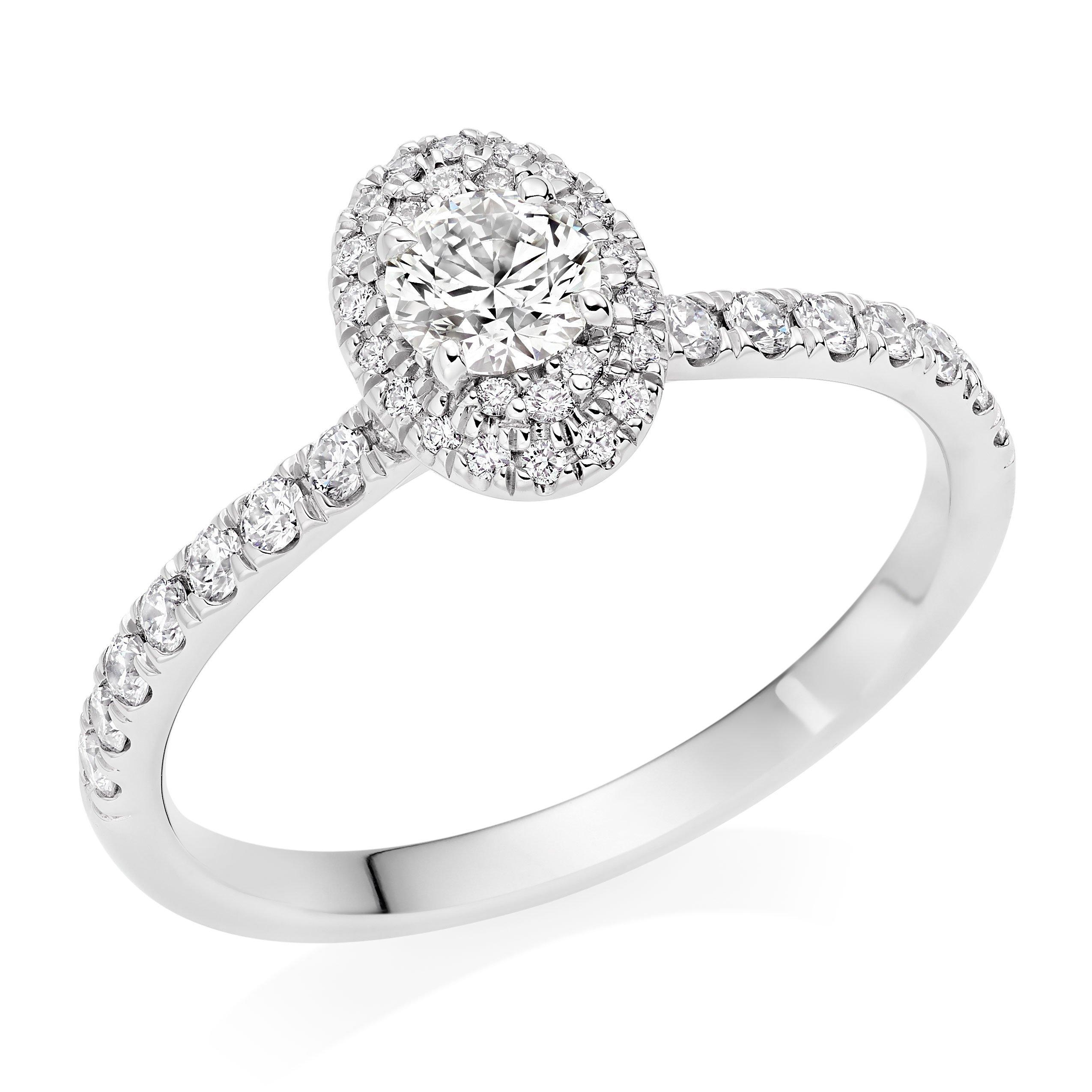 Hearts On Fire Women's Juliette Platinum Diamond Oval Halo Ring, Size: P