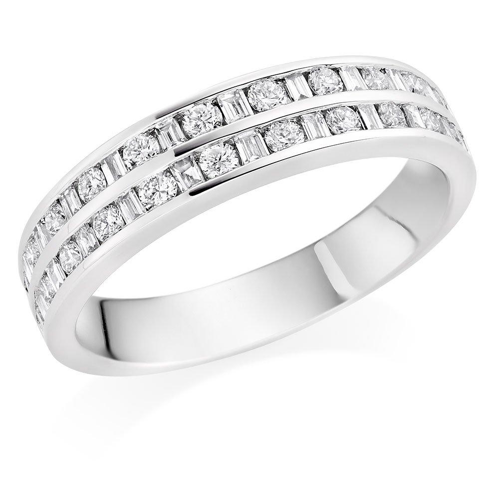 Platinum Diamond Two Row Half Eternity Ring | 0117927 | Beaverbrooks ...