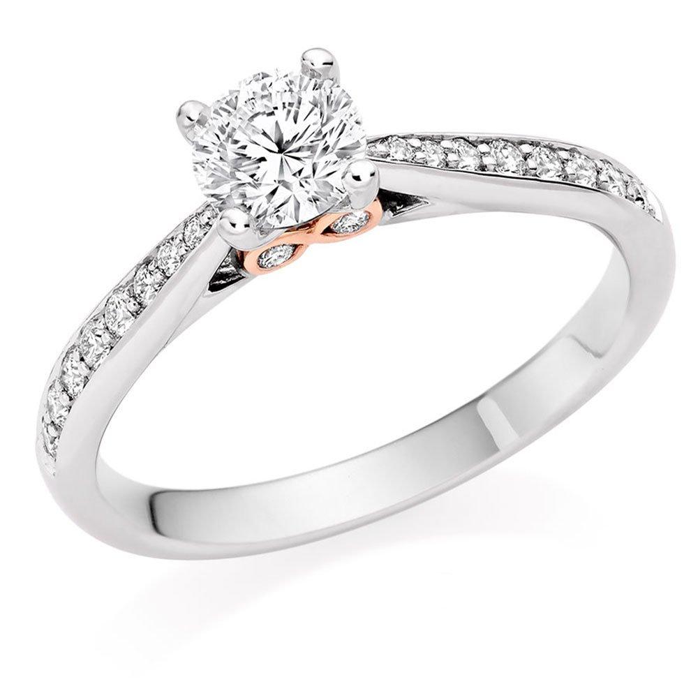 Beaverbrooks Beyond Brilliance 18ct White Gold and Rose Gold Diamond Solitaire Ring