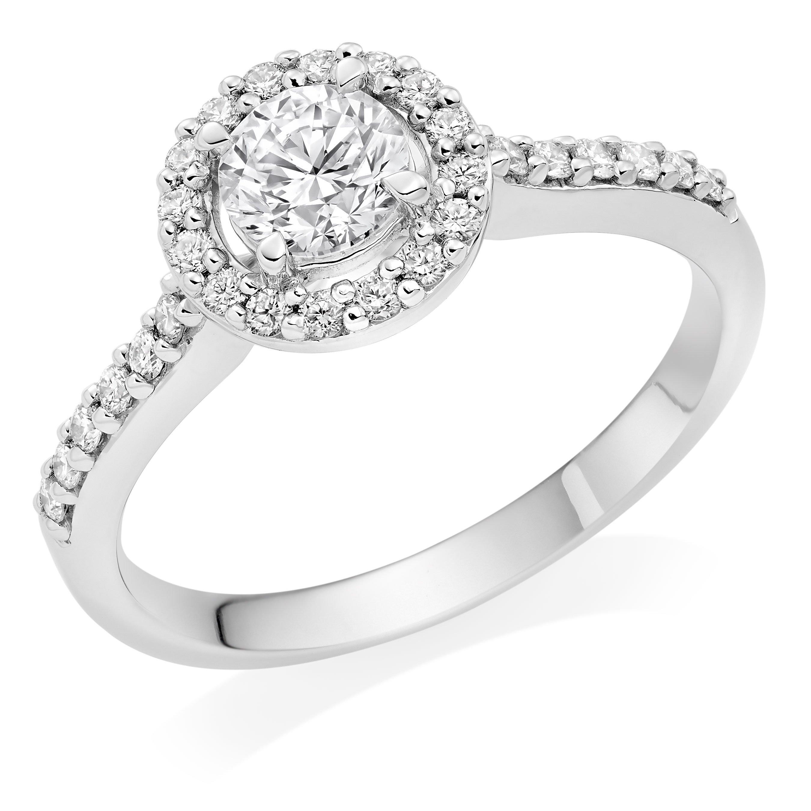 Platinum Diamond Halo Ring