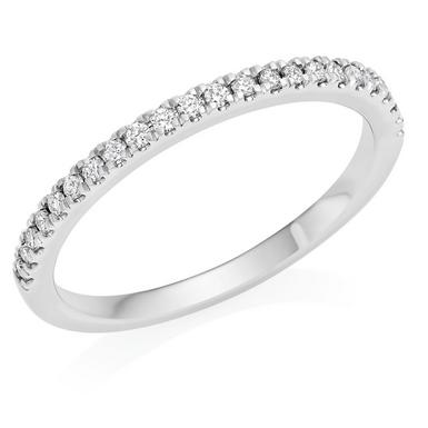 Royal Asscher Platinum Diamond Half Eternity Wedding Ring
