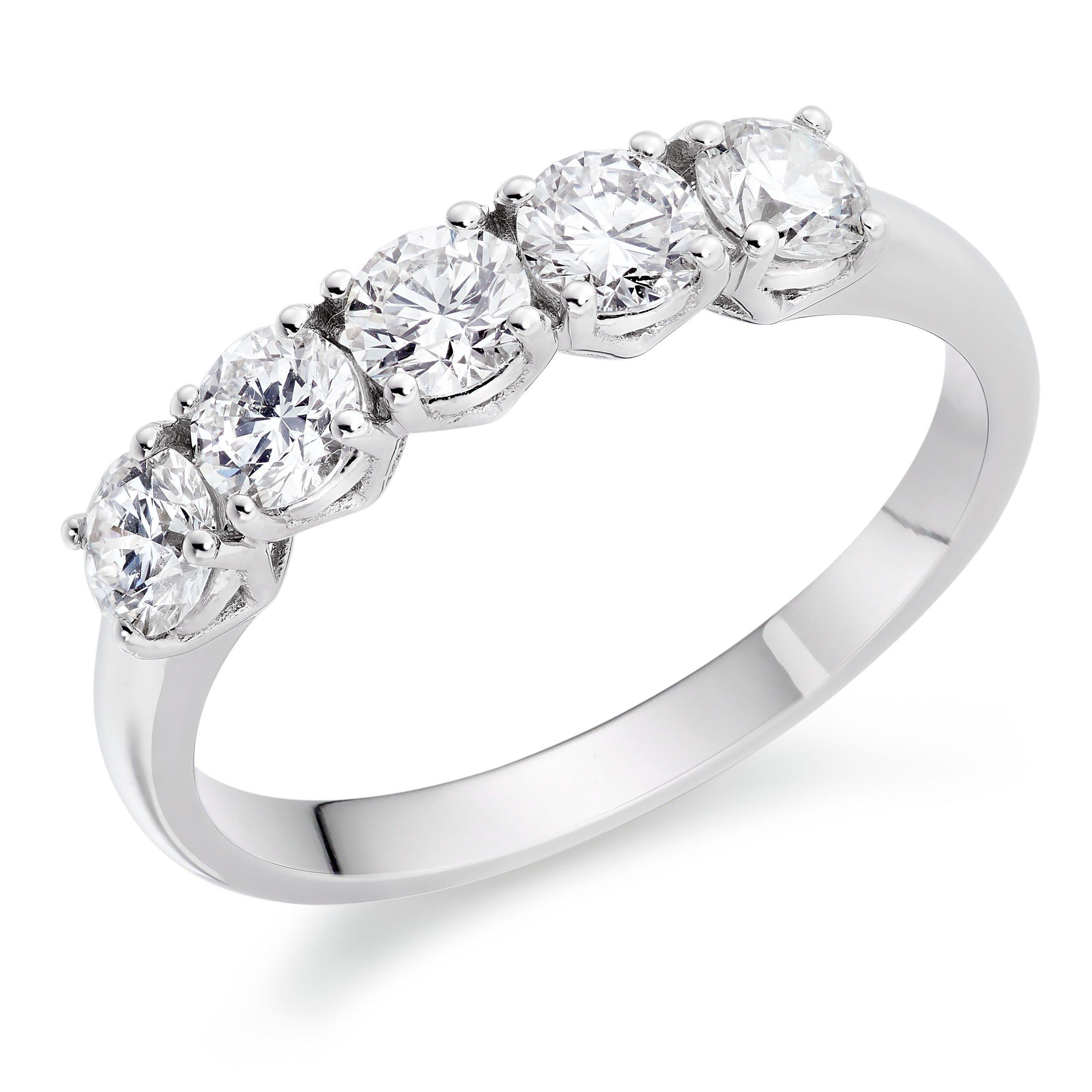 5 stone deals diamond ring platinum