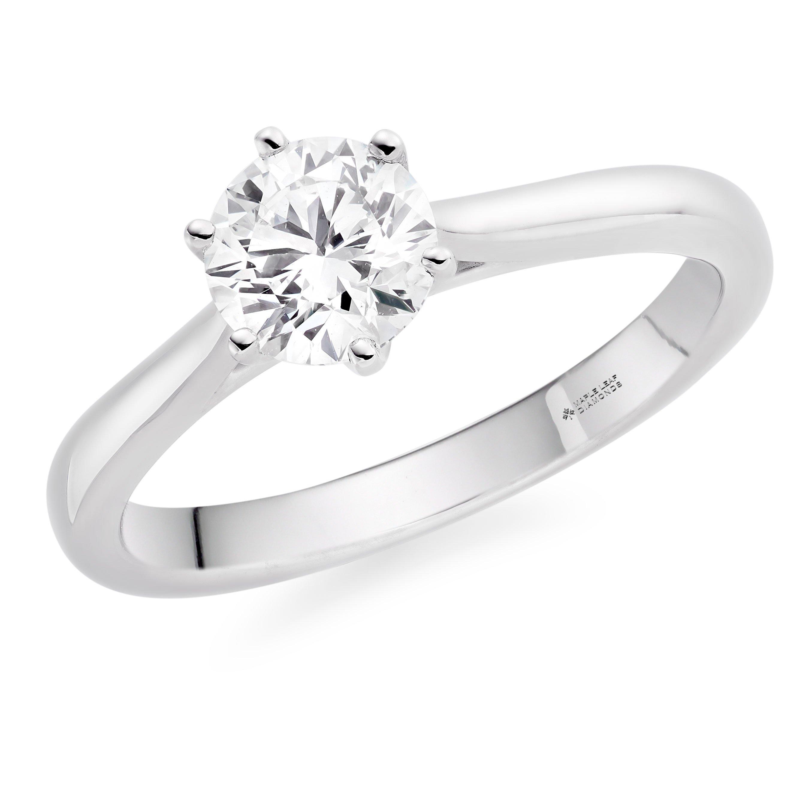 Maple Leaf Diamonds 18ct White Gold Diamond Solitaire Ring | 0122109 ...