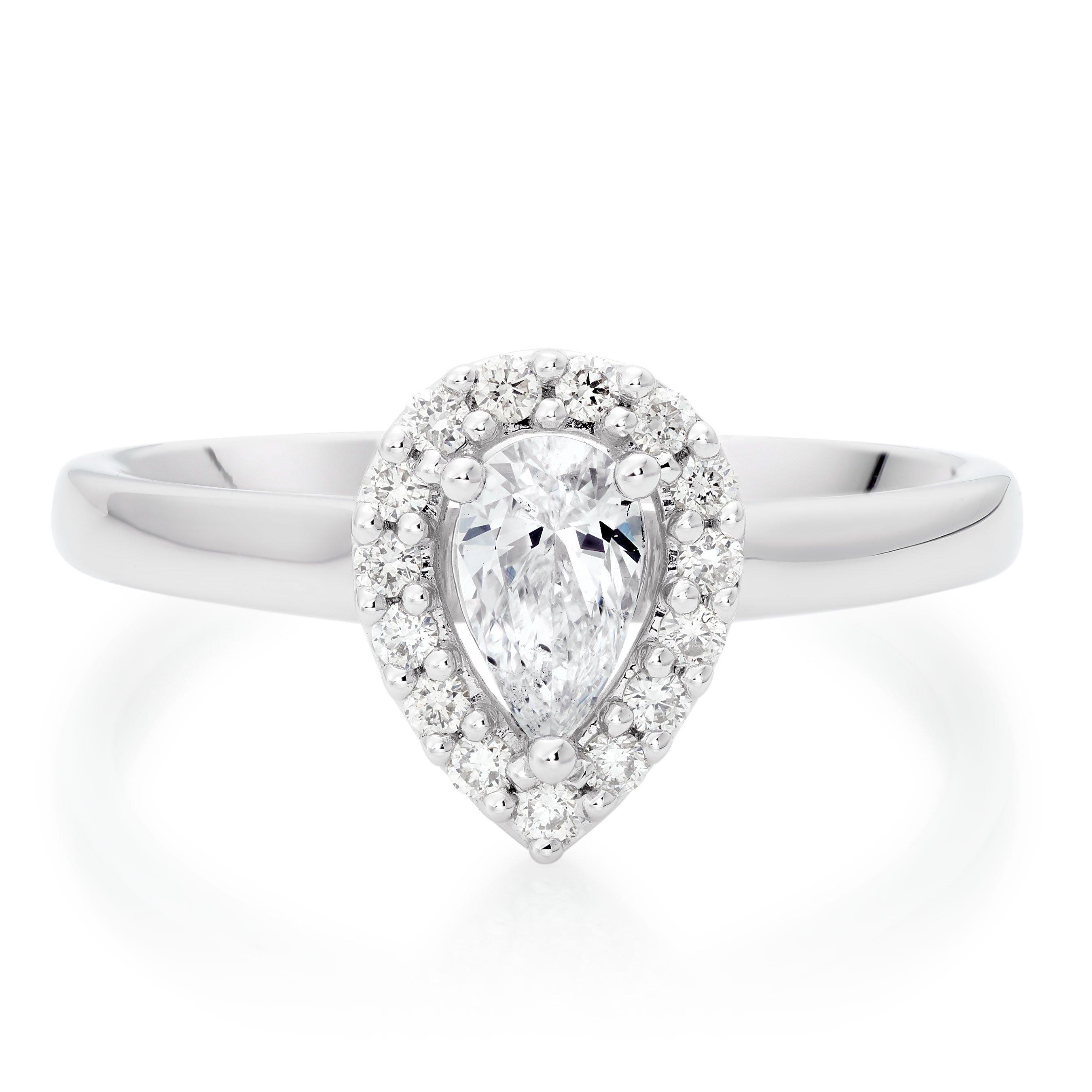 Beaverbrooks pear engagement on sale ring