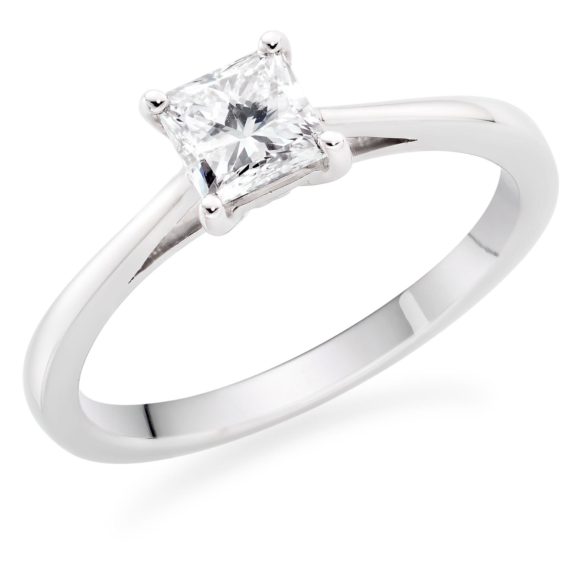 Platinum Diamond Princess Cut Solitaire Ring 0125176