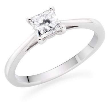 Beaverbrooks Ladies Beaverbrooks Platinum Diamond Princess Cut Ring Size R RRP £4,750 