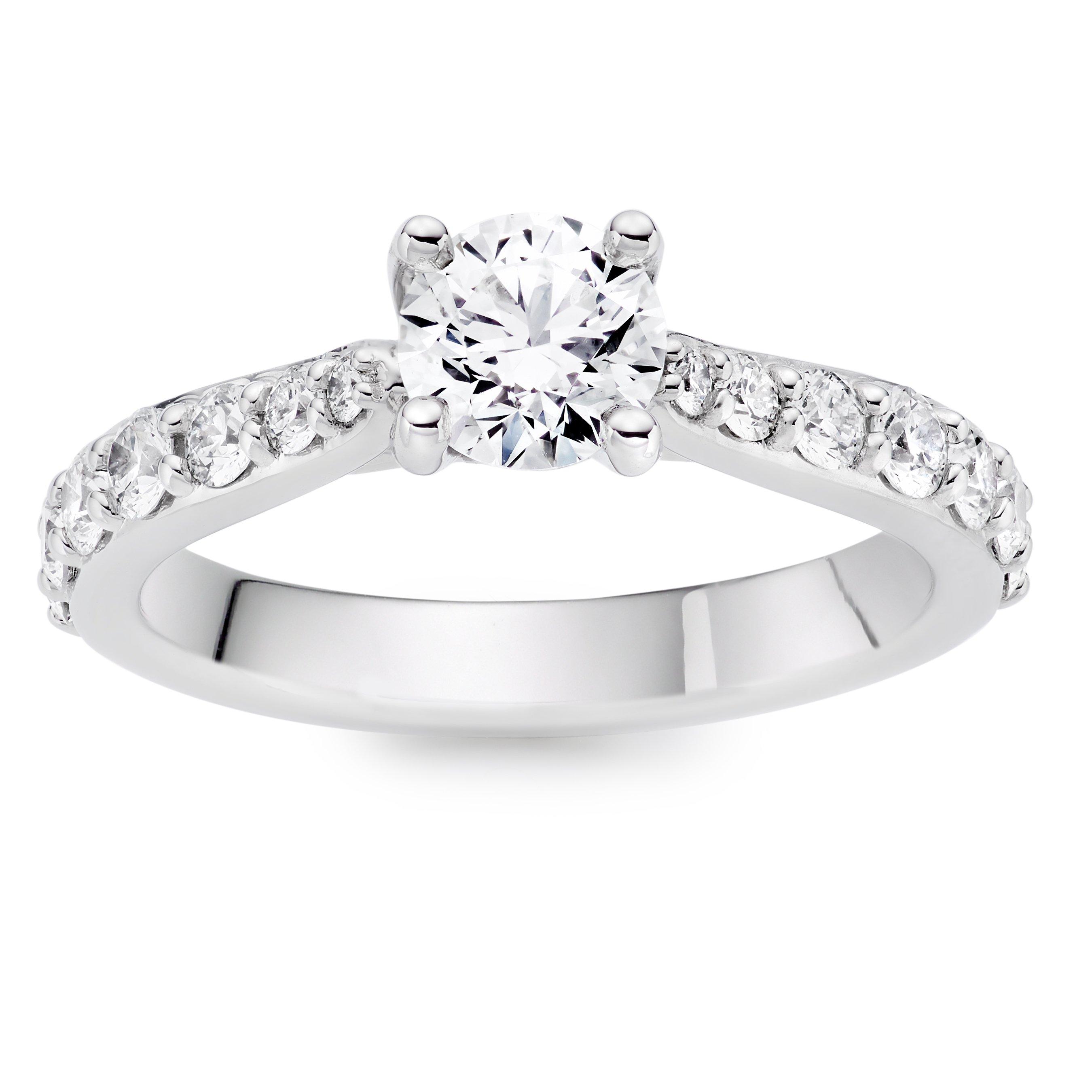 Hearts On Fire Camilla Women's Platinum Diamond Solitaire Ring, Size: M