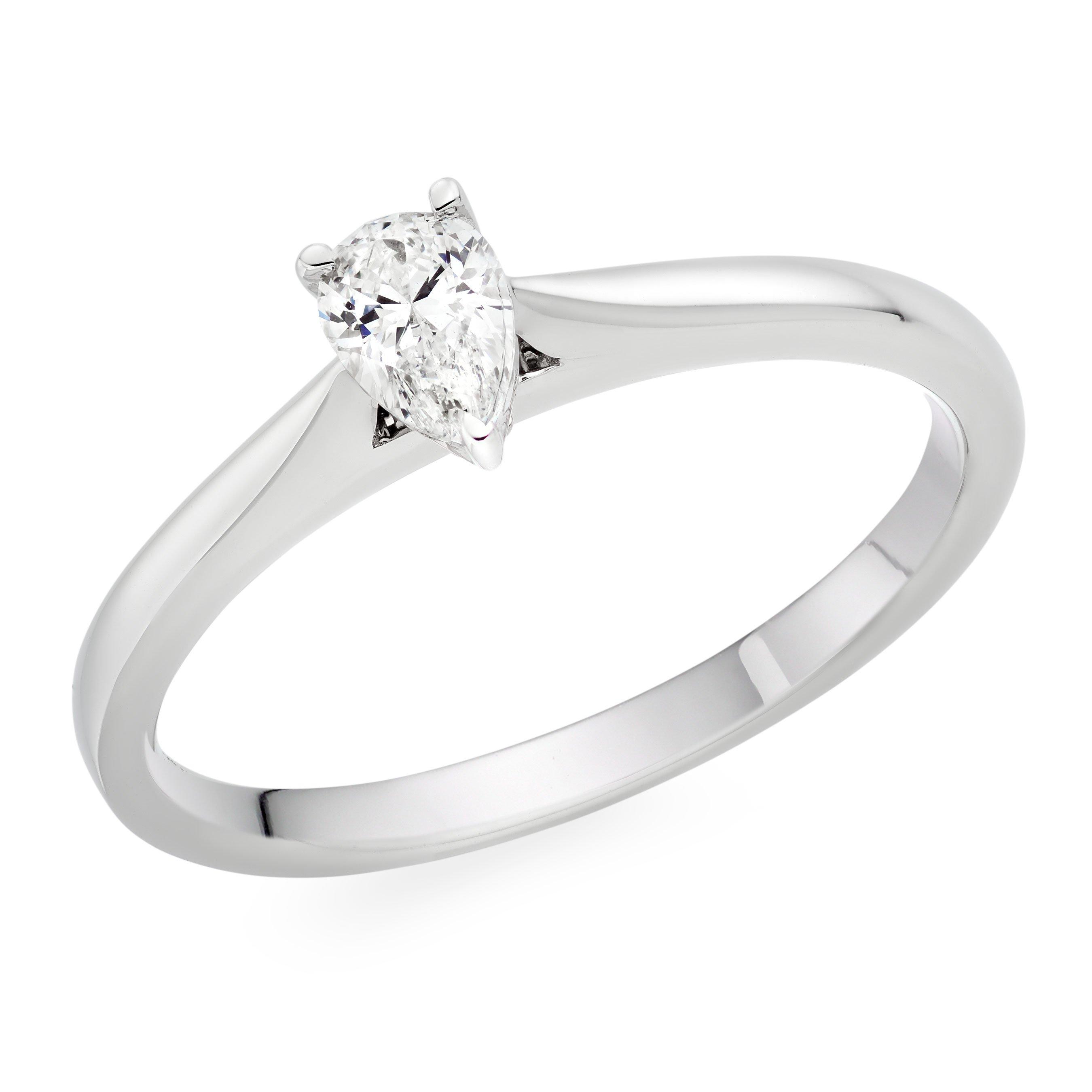 18ct White Gold Diamond Solitaire Ring | 0000174 | Beaverbrooks the ...