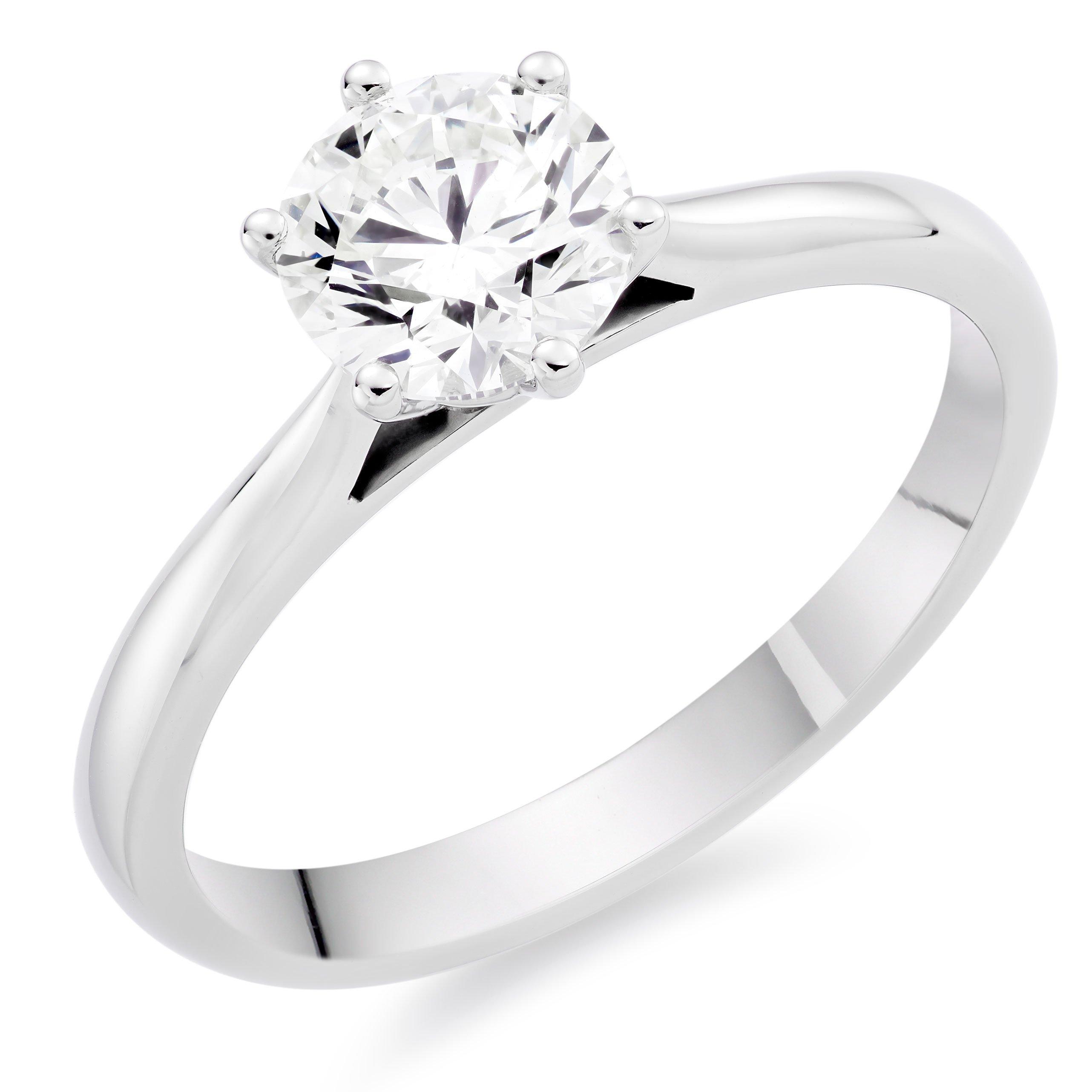 beaverbrooks women's once platinum diamond solitaire ring, size: q