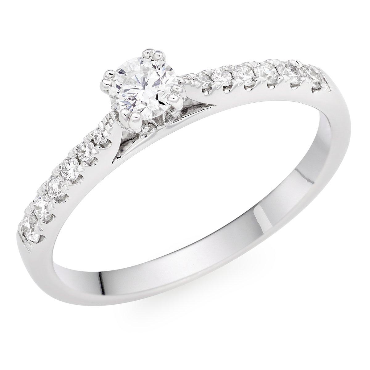 9ct White Gold Diamond Solitaire Ring | 0129201 | Beaverbrooks the ...