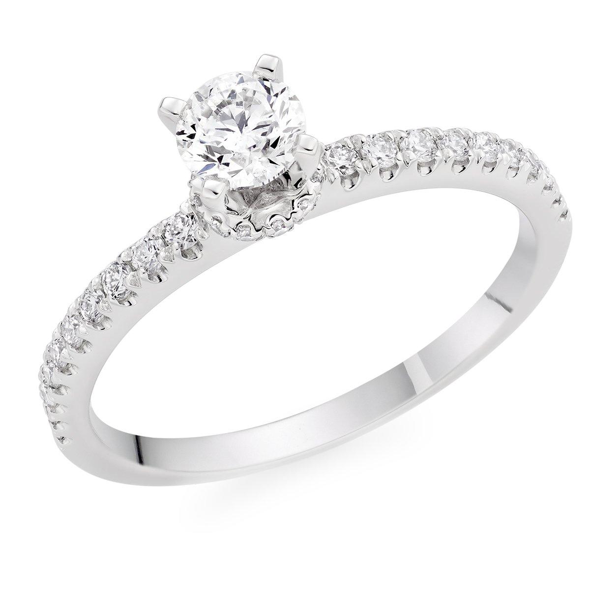 Platinum Diamond Hidden Halo Solitaire Ring | 0129212 | Beaverbrooks ...