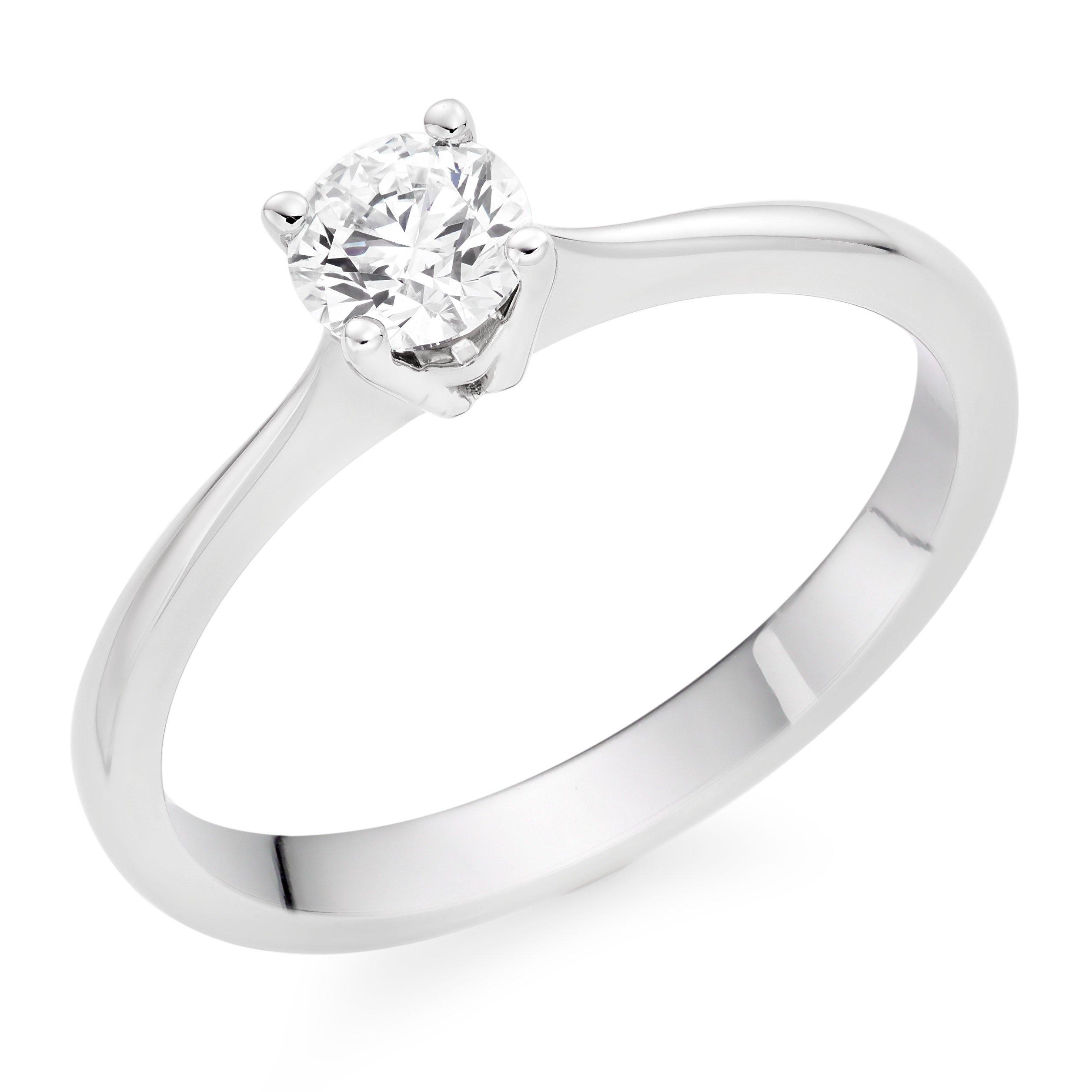 18ct White Gold Diamond Halo Engagement Ring | 0005509 | Beaverbrooks ...