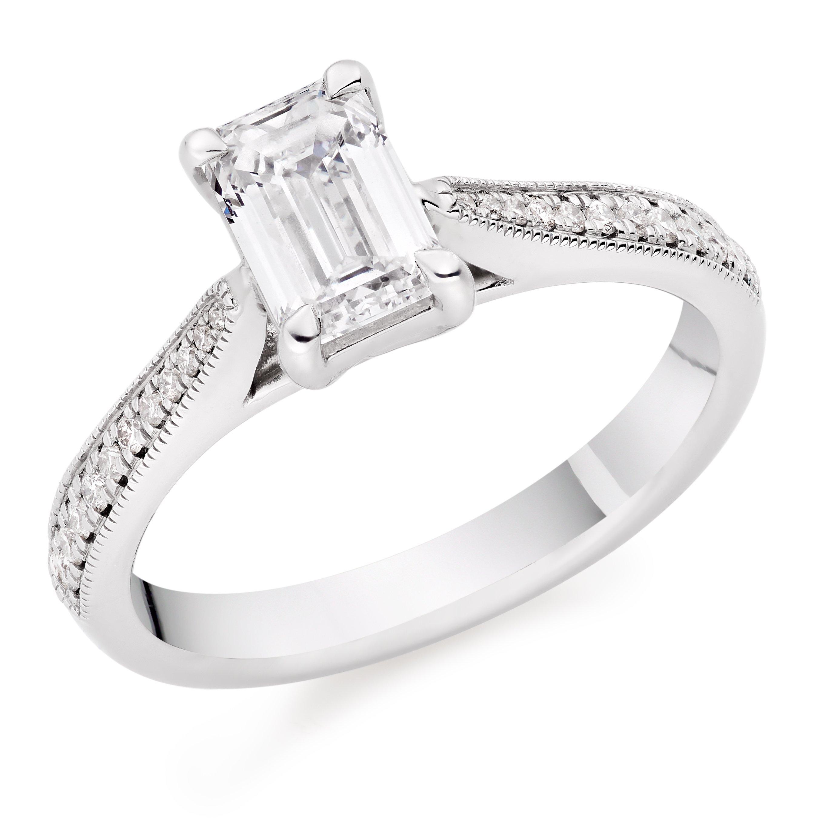 Once Platinum Emerald Cut Diamond Ring | 0130372 | Beaverbrooks the ...