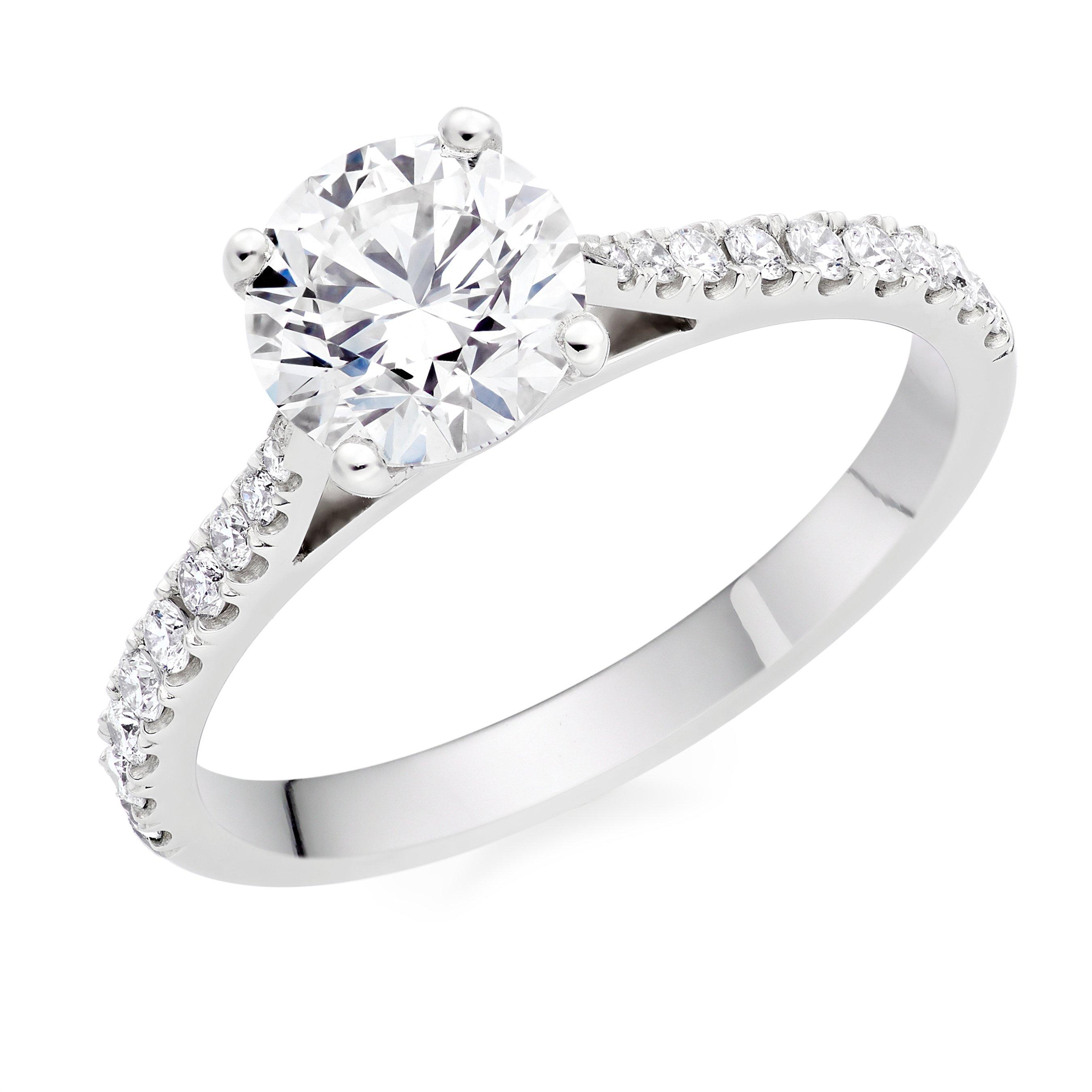 Once Platinum Diamond Solitaire Ring