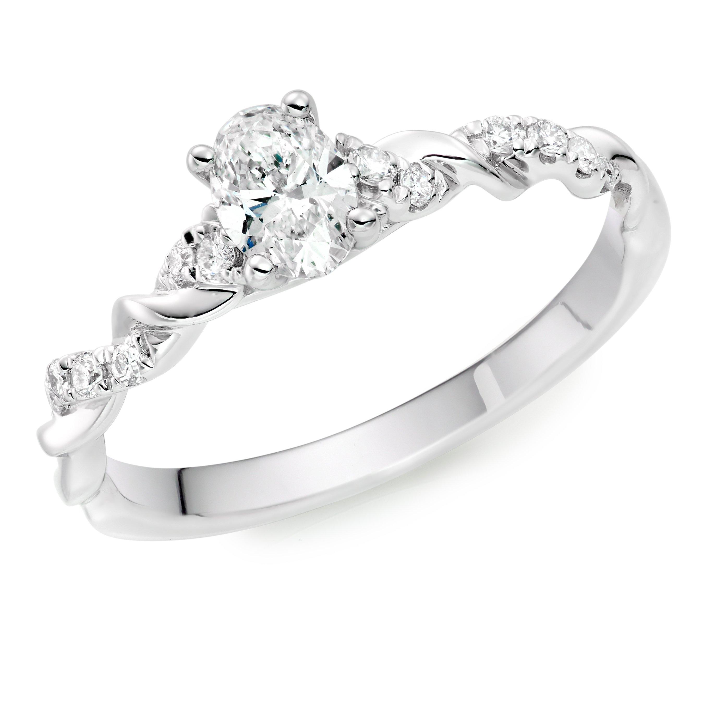 Platinum Solitaire Diamond Entwine Ring