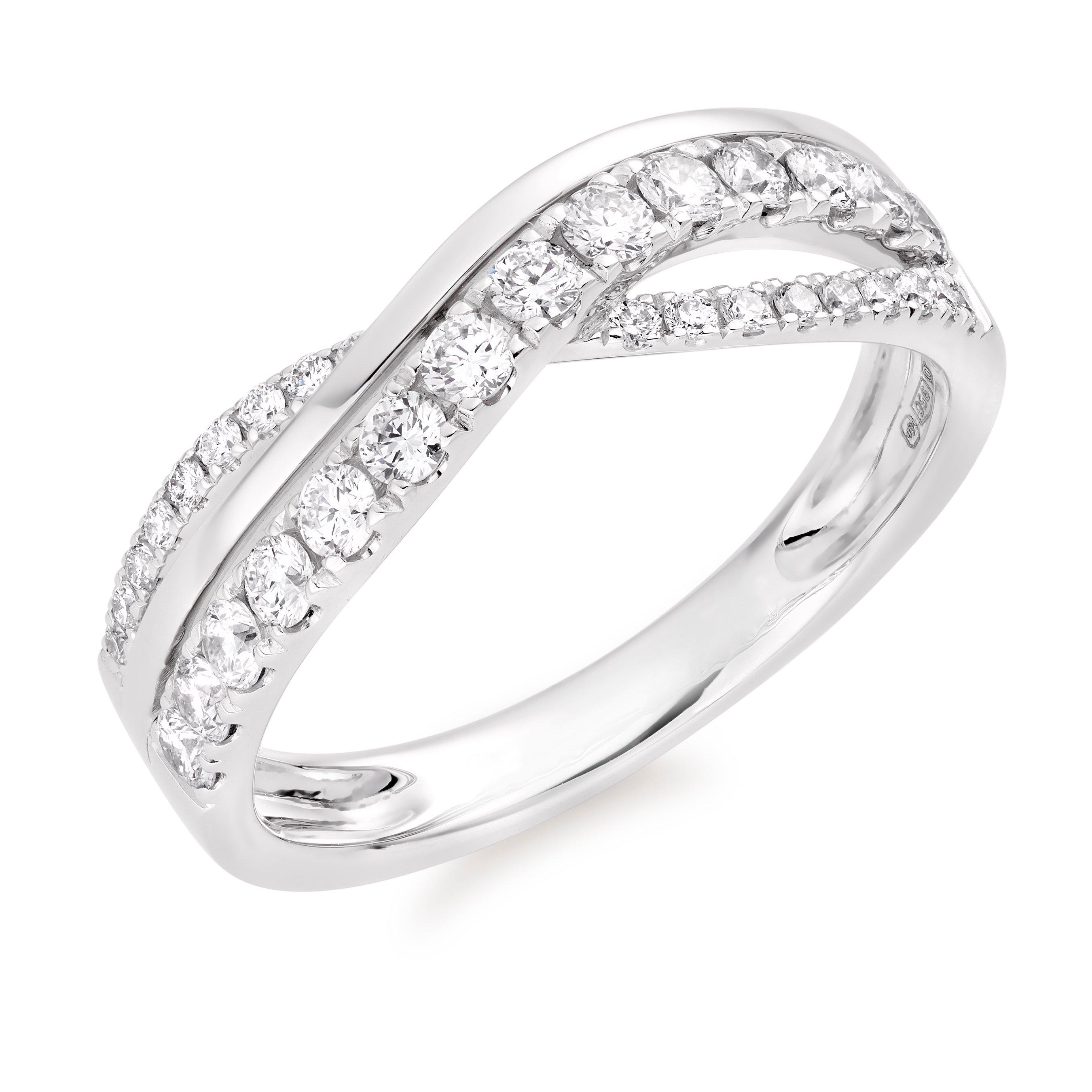 Beaverbrooks Platinum Diamond Half Eternity Ring