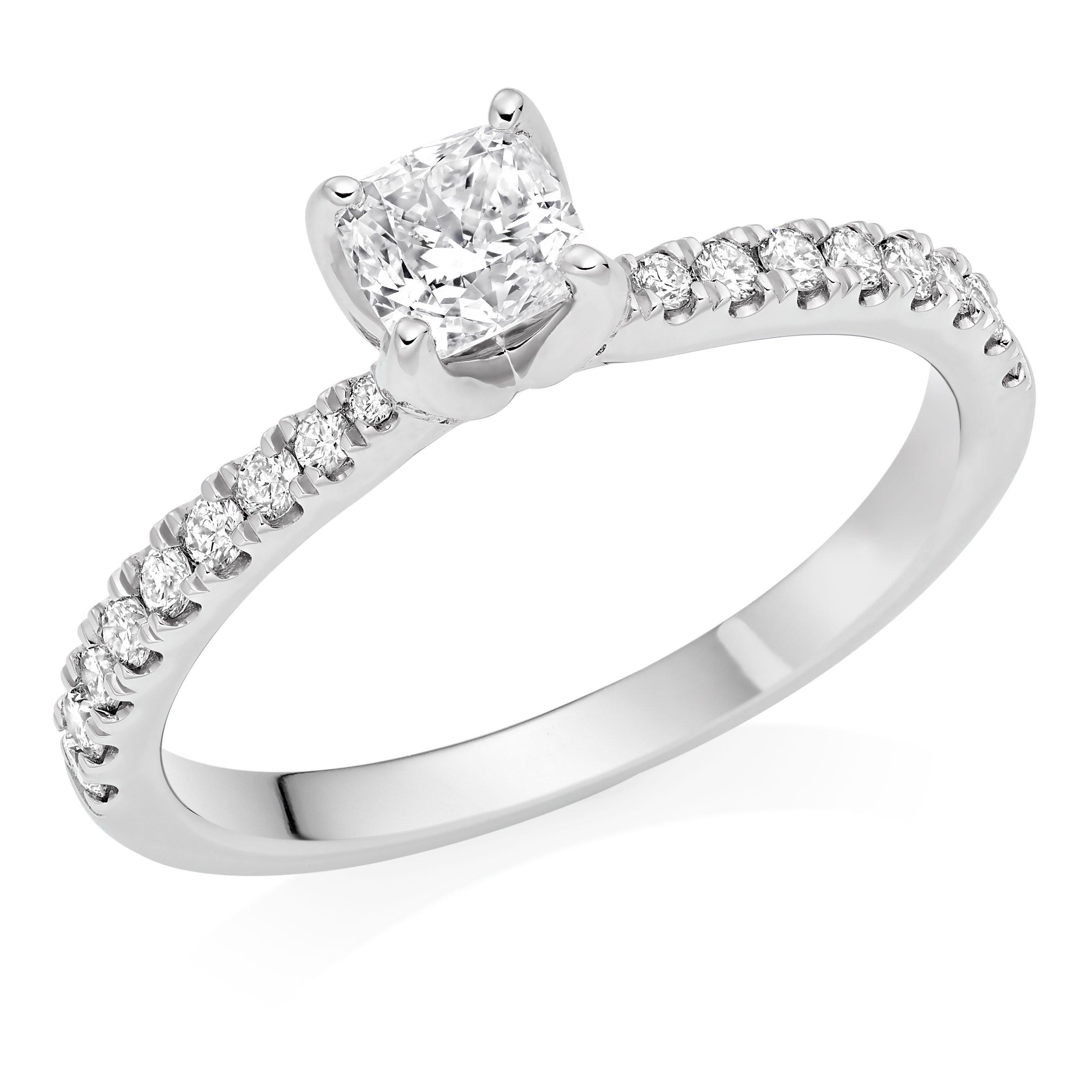 Royal Asscher Guinevere Platinum Diamond Royal Asscher Cushion Cut Solitaire Ring