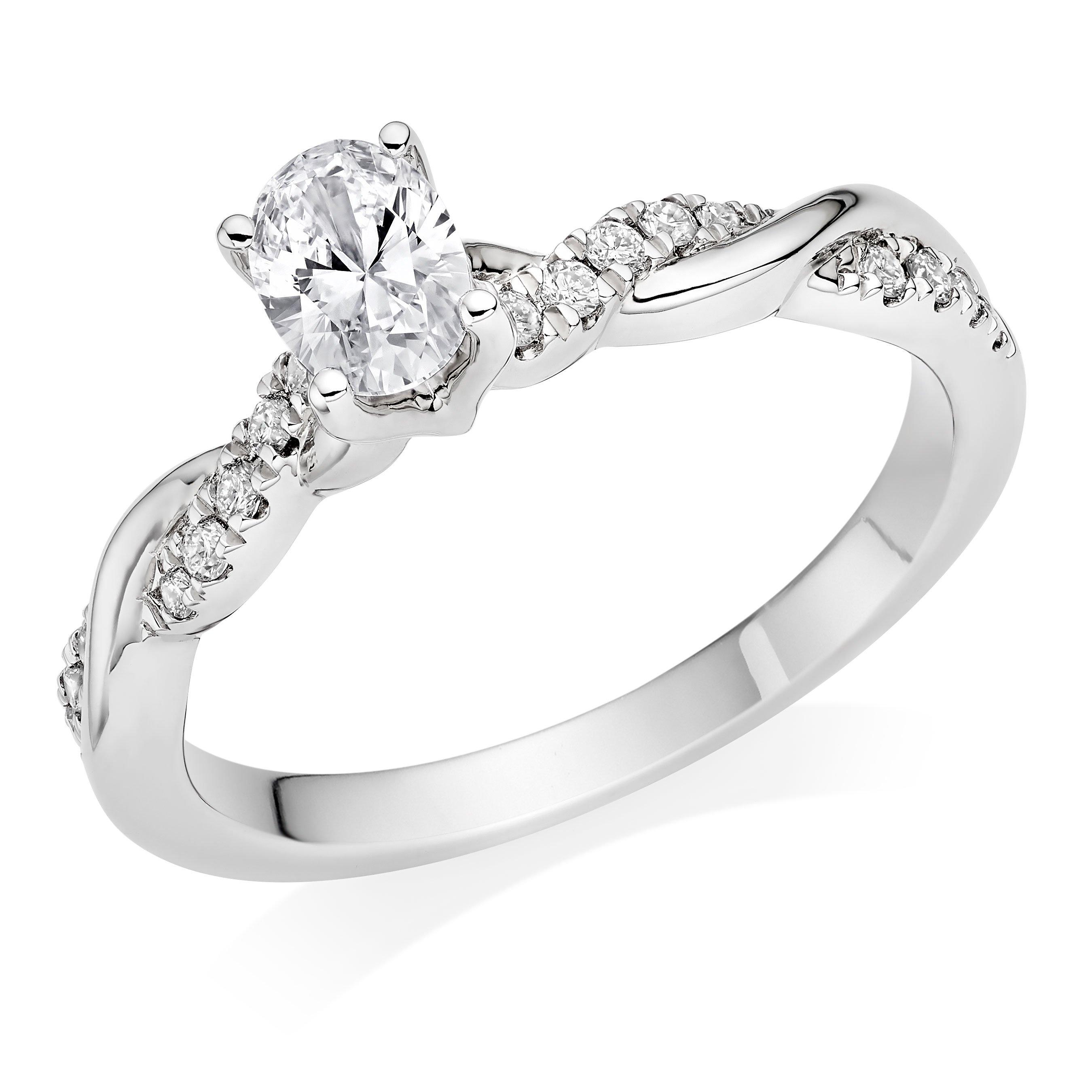 Royal Asscher Letizia Platinum Diamond Royal Asscher Oval Cut Solitaire Ring