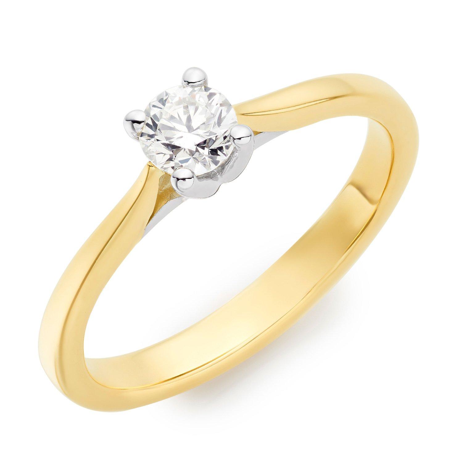 Diamond solitaire ring hot sale yellow gold