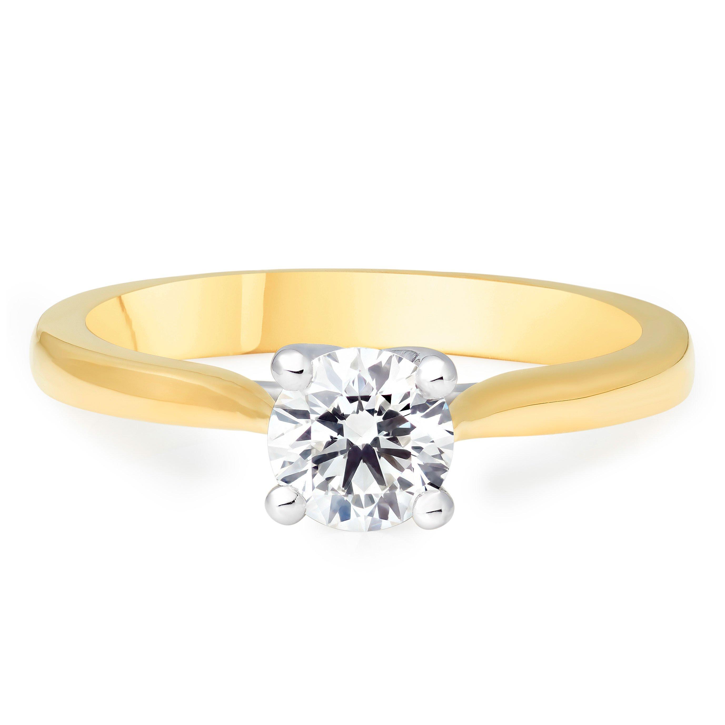 18ct Yellow Gold Diamond Solitaire Ring | 0133645 | Beaverbrooks the ...