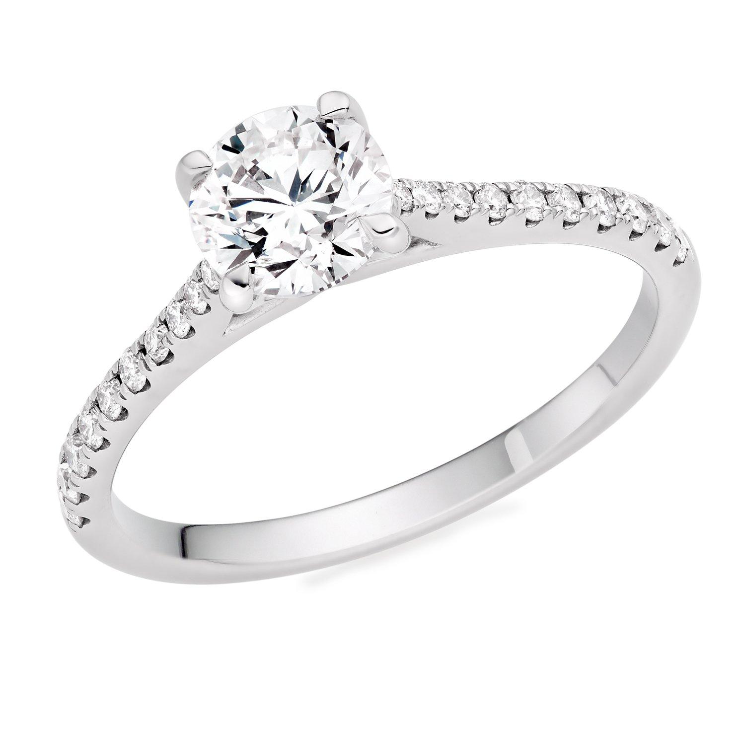 Beaverbrooks Women's Platinum Diamond Solitaire Ring Size Q