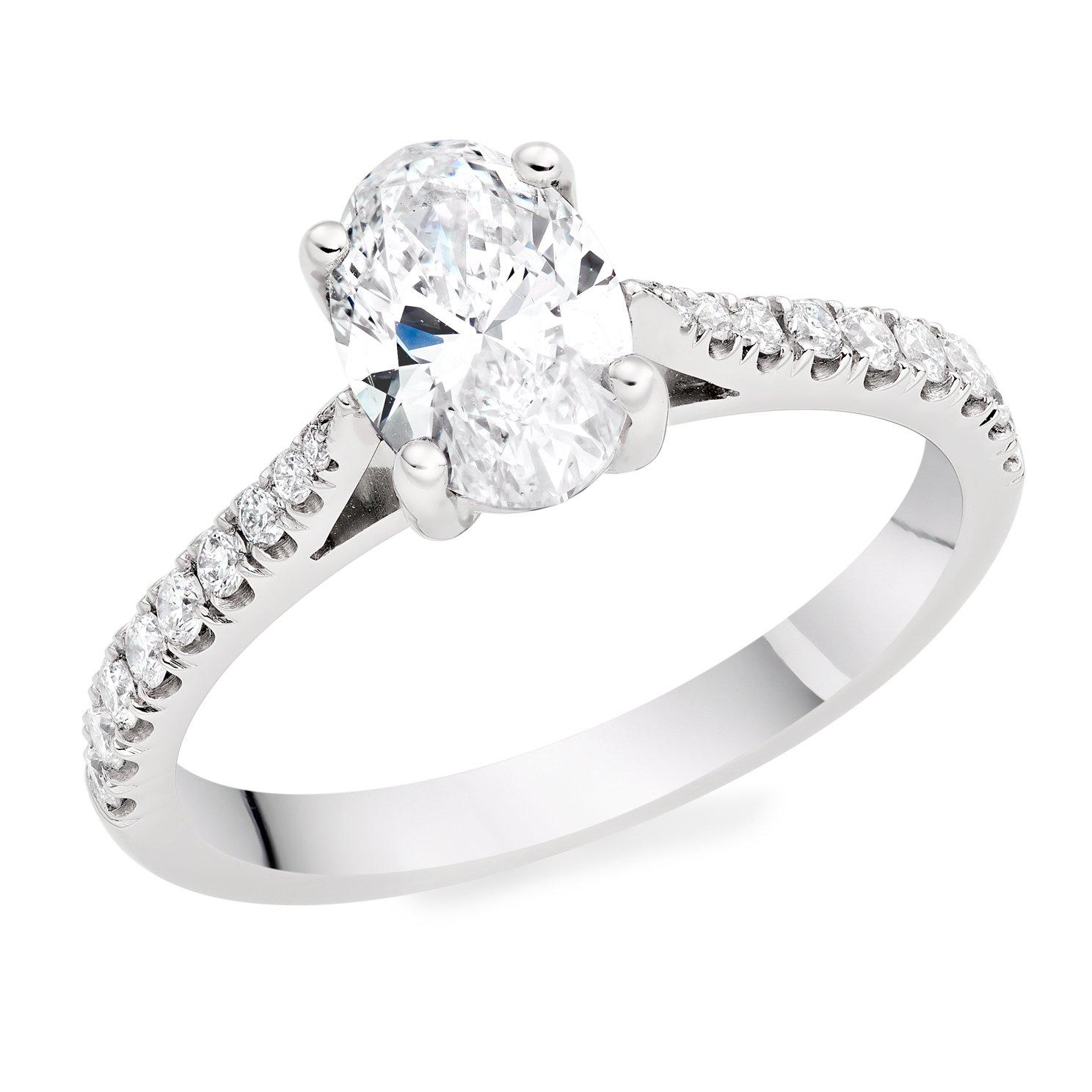 Once Platinum Oval Cut Diamond Solitaire Ring | 0135073 | Beaverbrooks ...