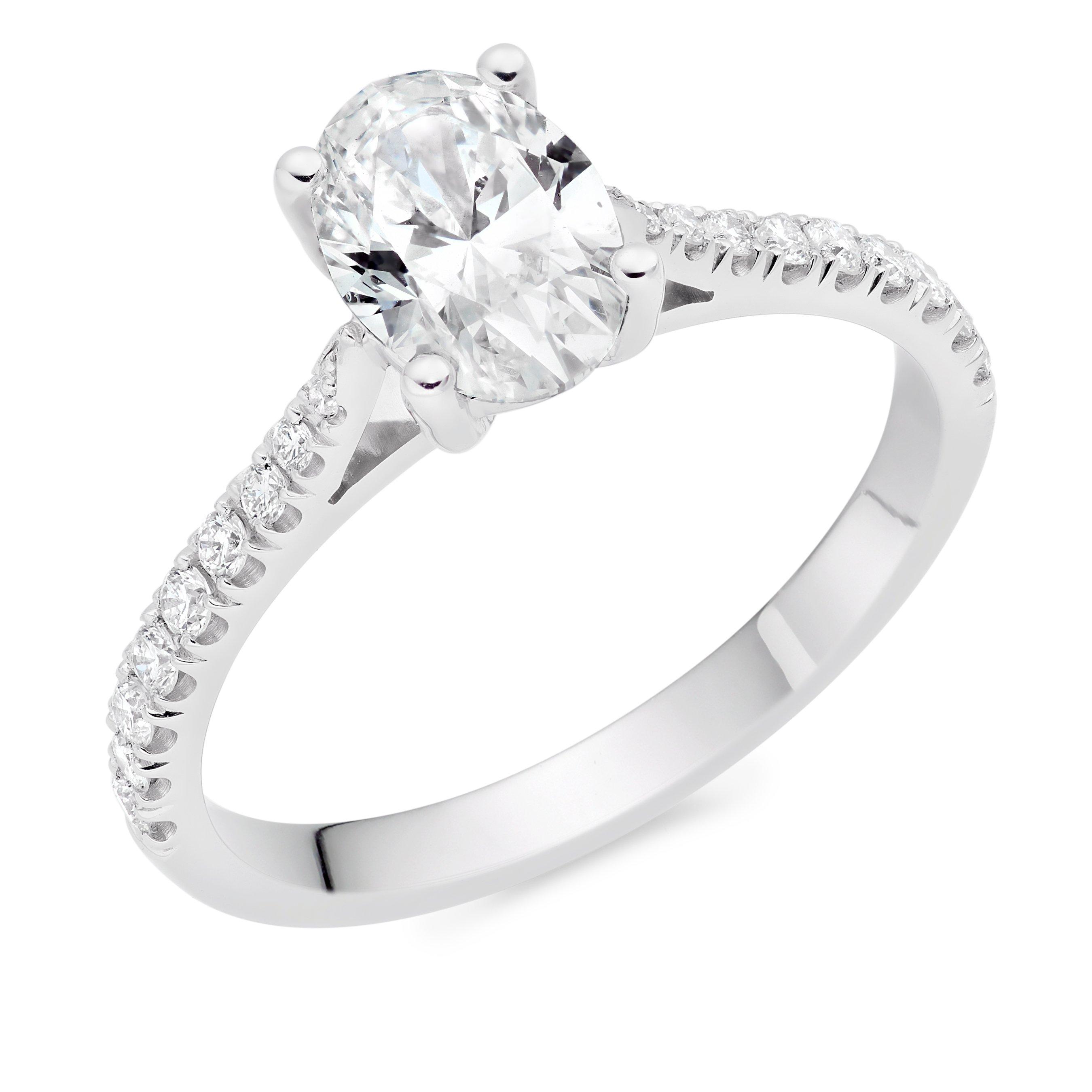 Platinum Diamond Oval Solitaire Ring | 0137592 | Beaverbrooks the Jewellers